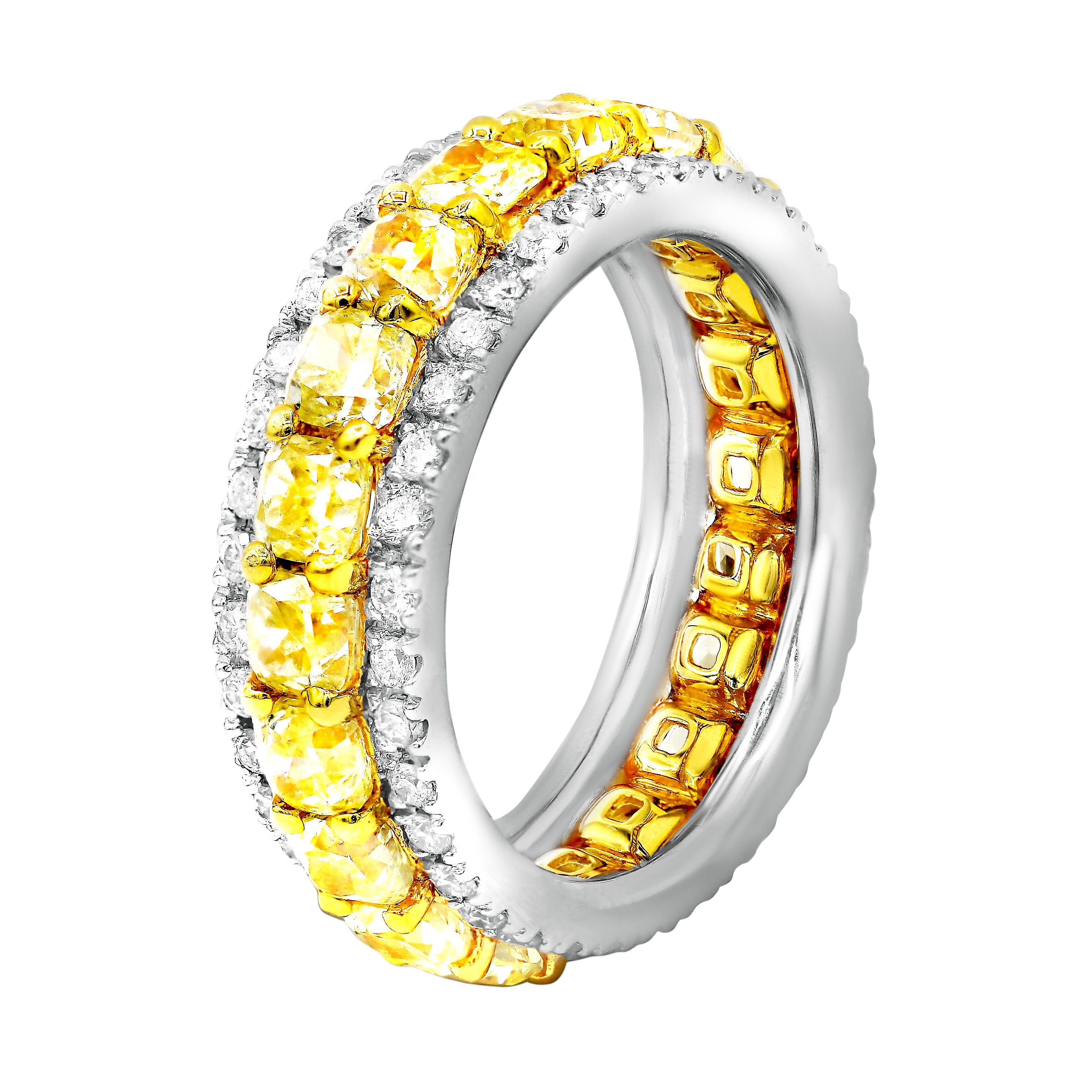4.26ct Fancy Yellow Diamond Eternity Band