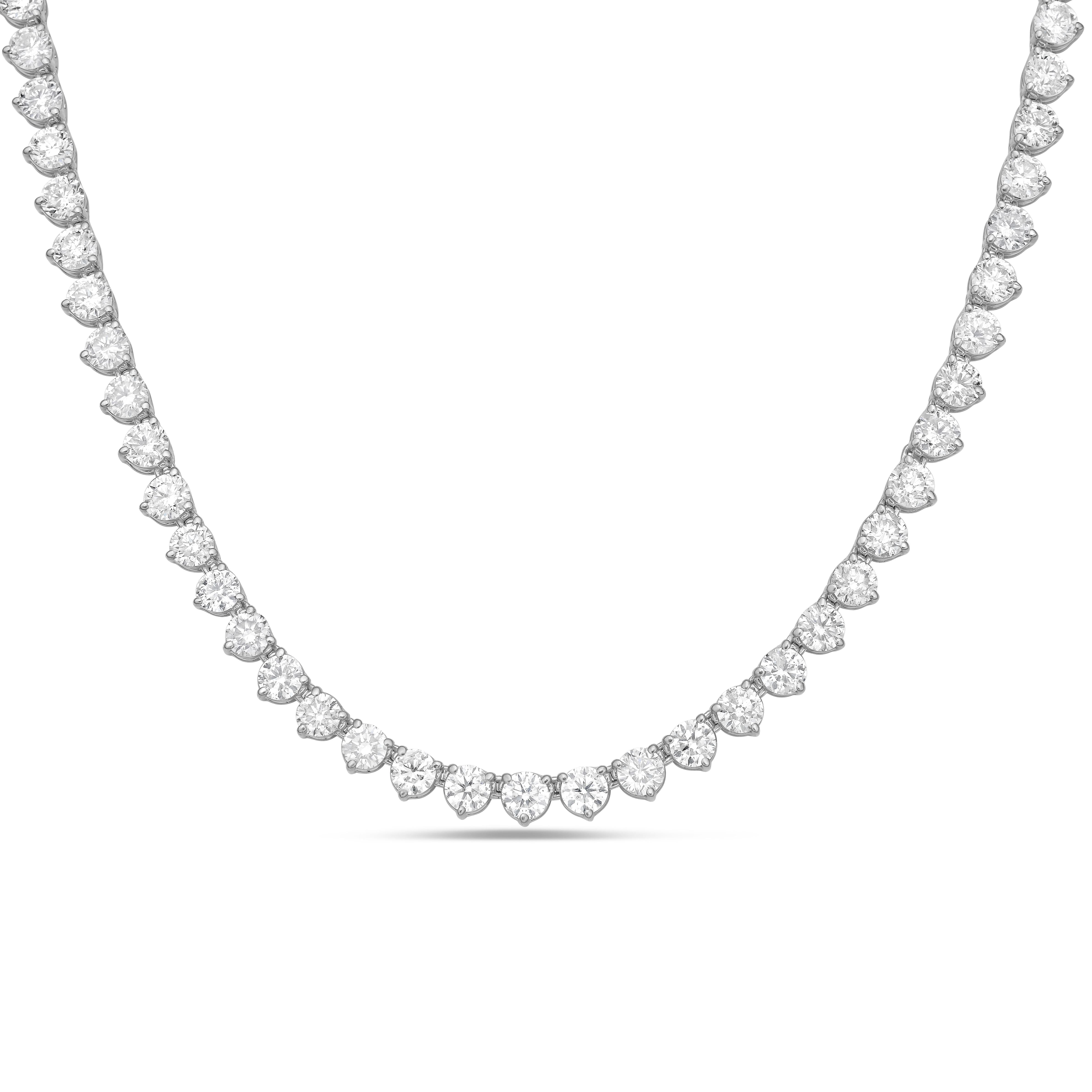 Lab Grown 3 Prong Tennis Necklace
