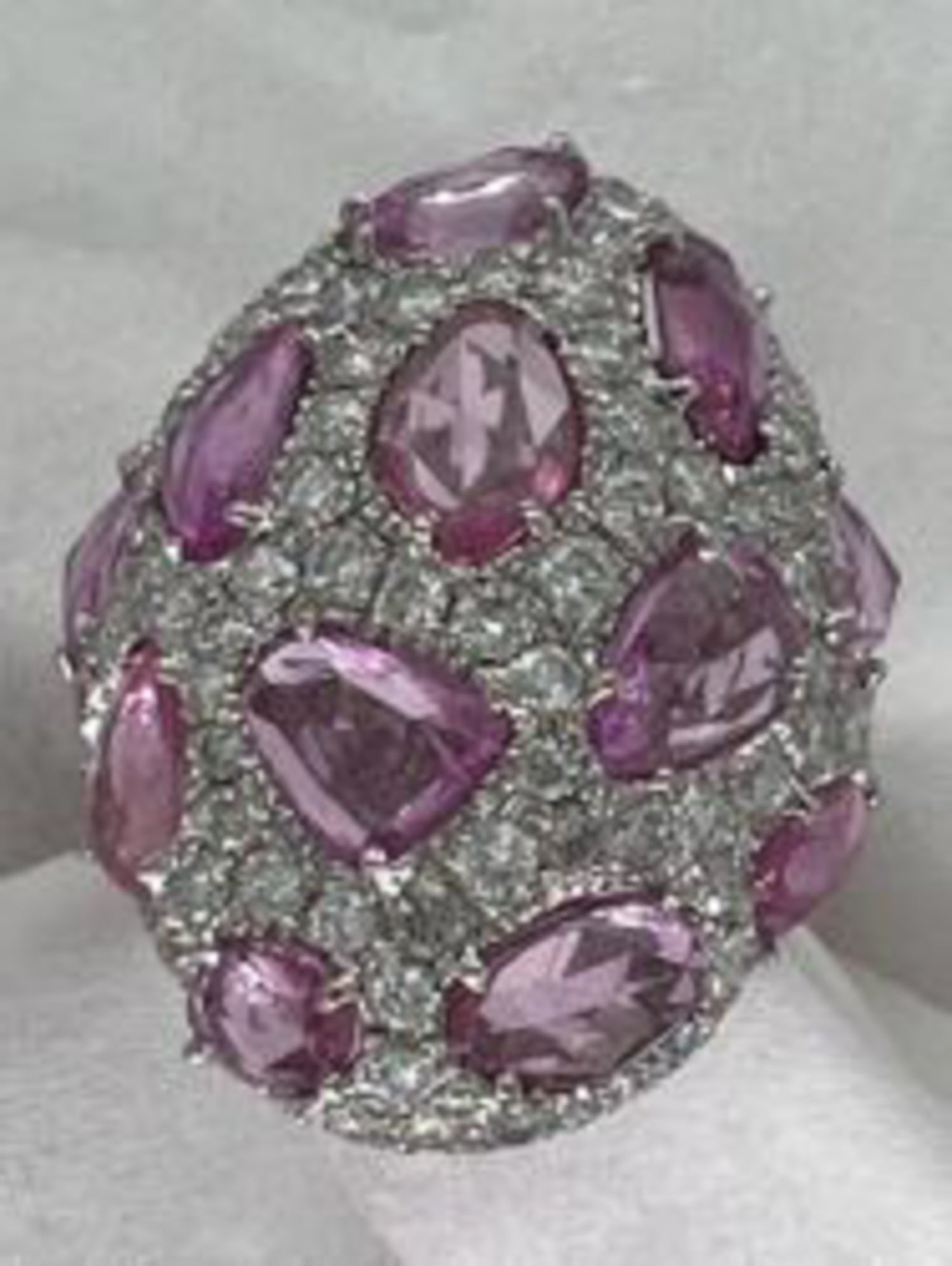 Pink Sapphire Diamond Ring