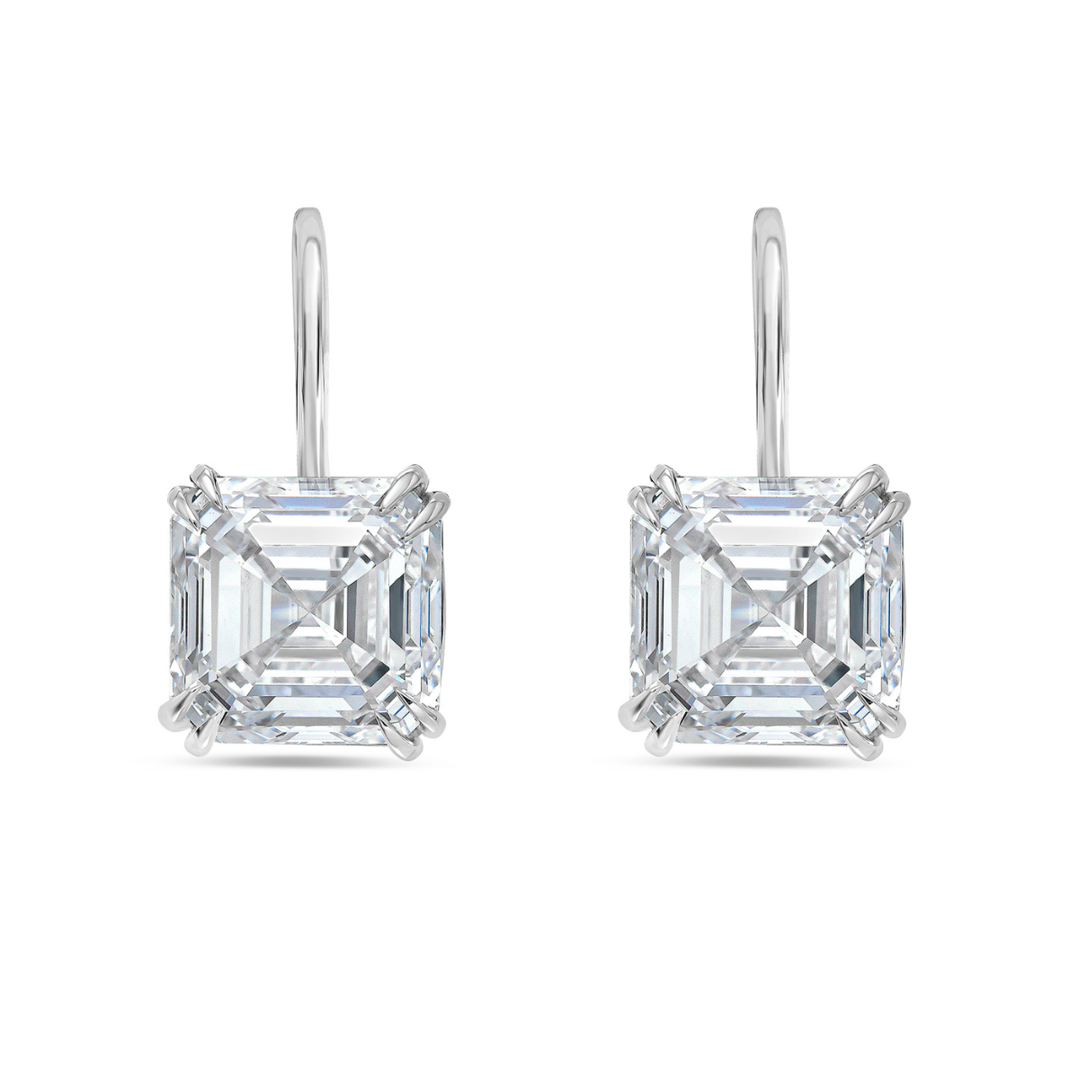 Lab Grown Asscher Cut Diamond Drops Earring