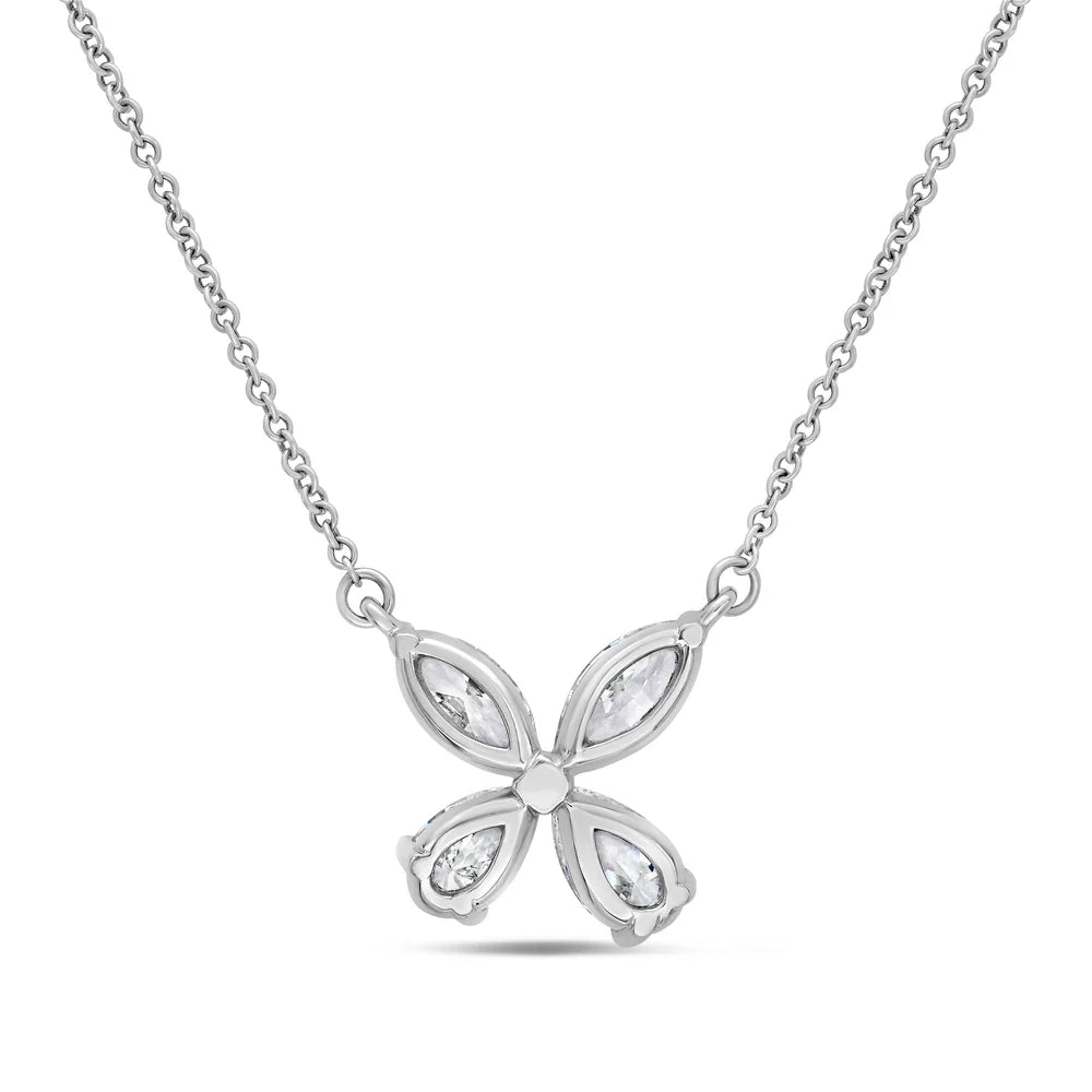 Lab Grown Diamond Marquise & Pear Cut Flower Pendant