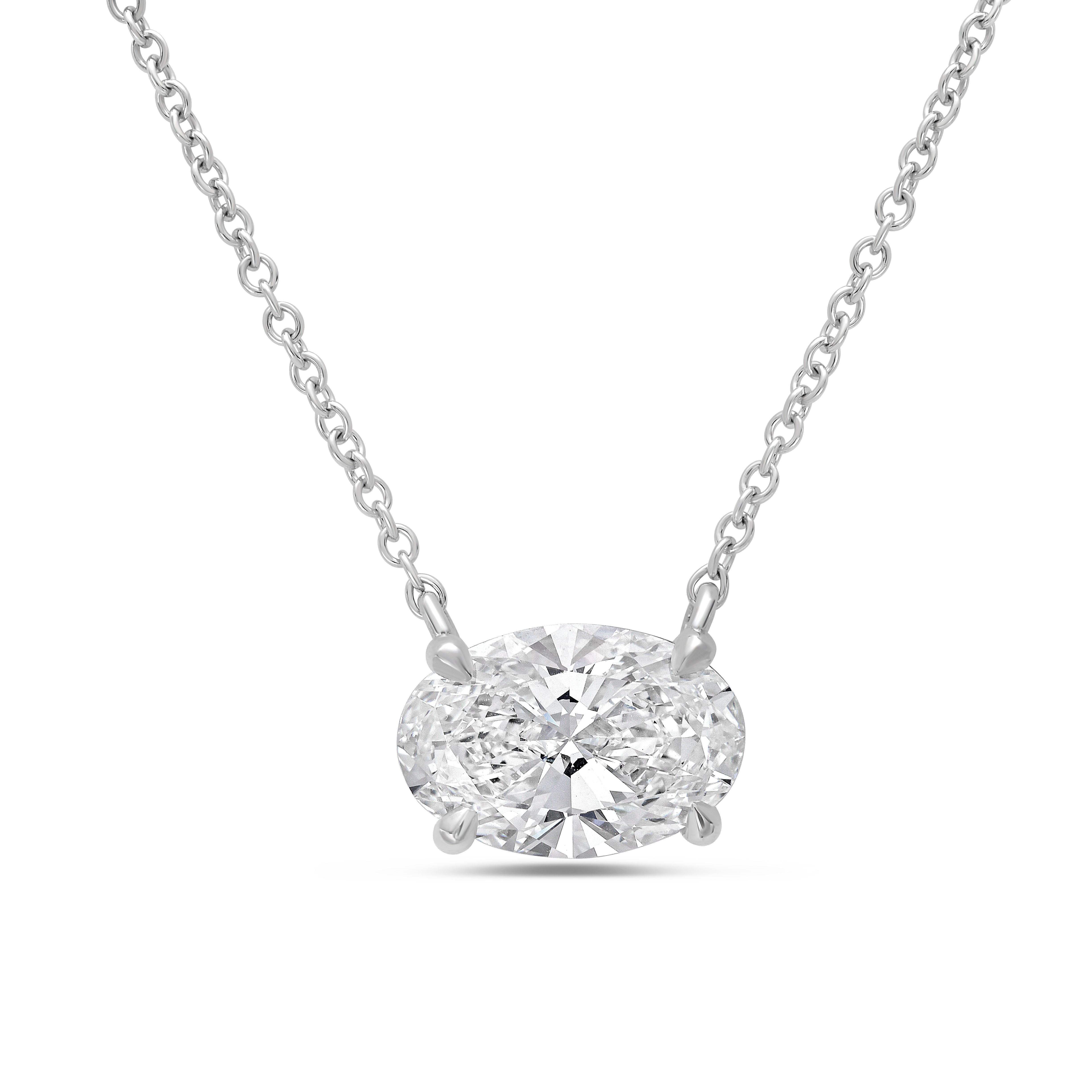 Lab Grown Diamond Oval East West Pendant