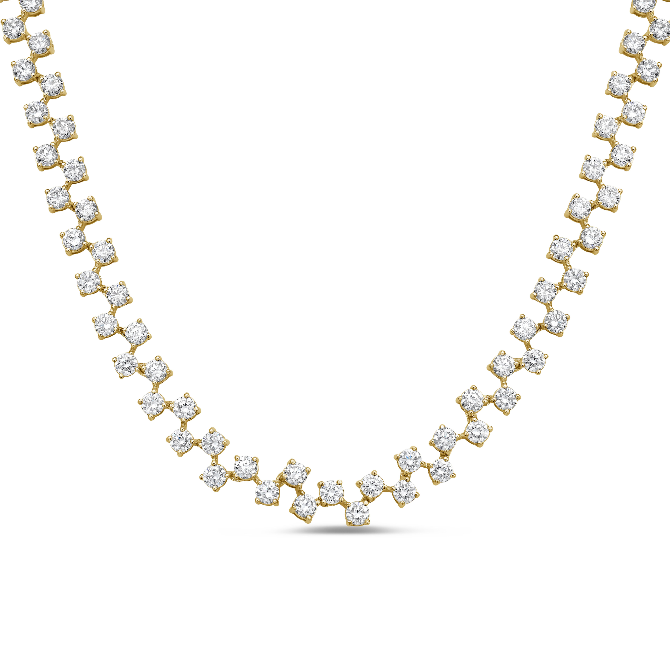 Lab Grown Round Diamond Brilliant Fashion Necklace