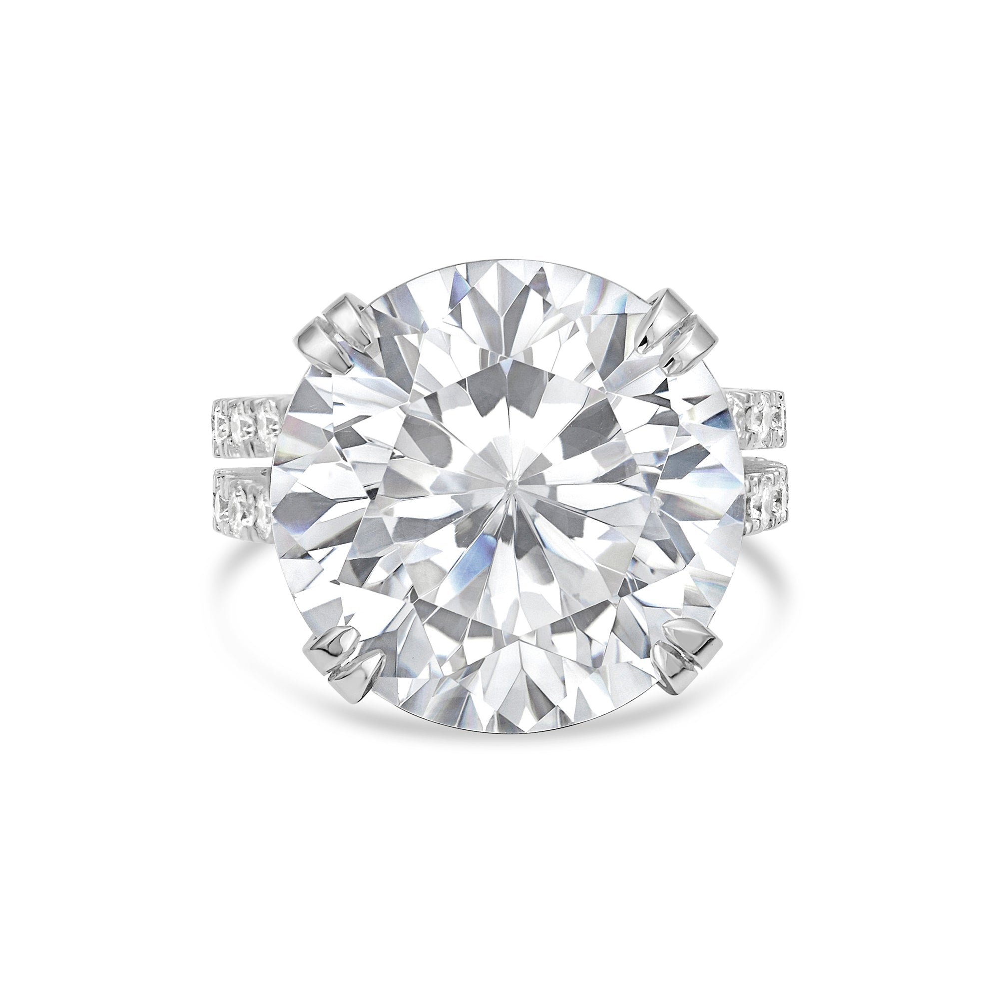 Lab Grown Round Diamond Split Shank Engagement Ring