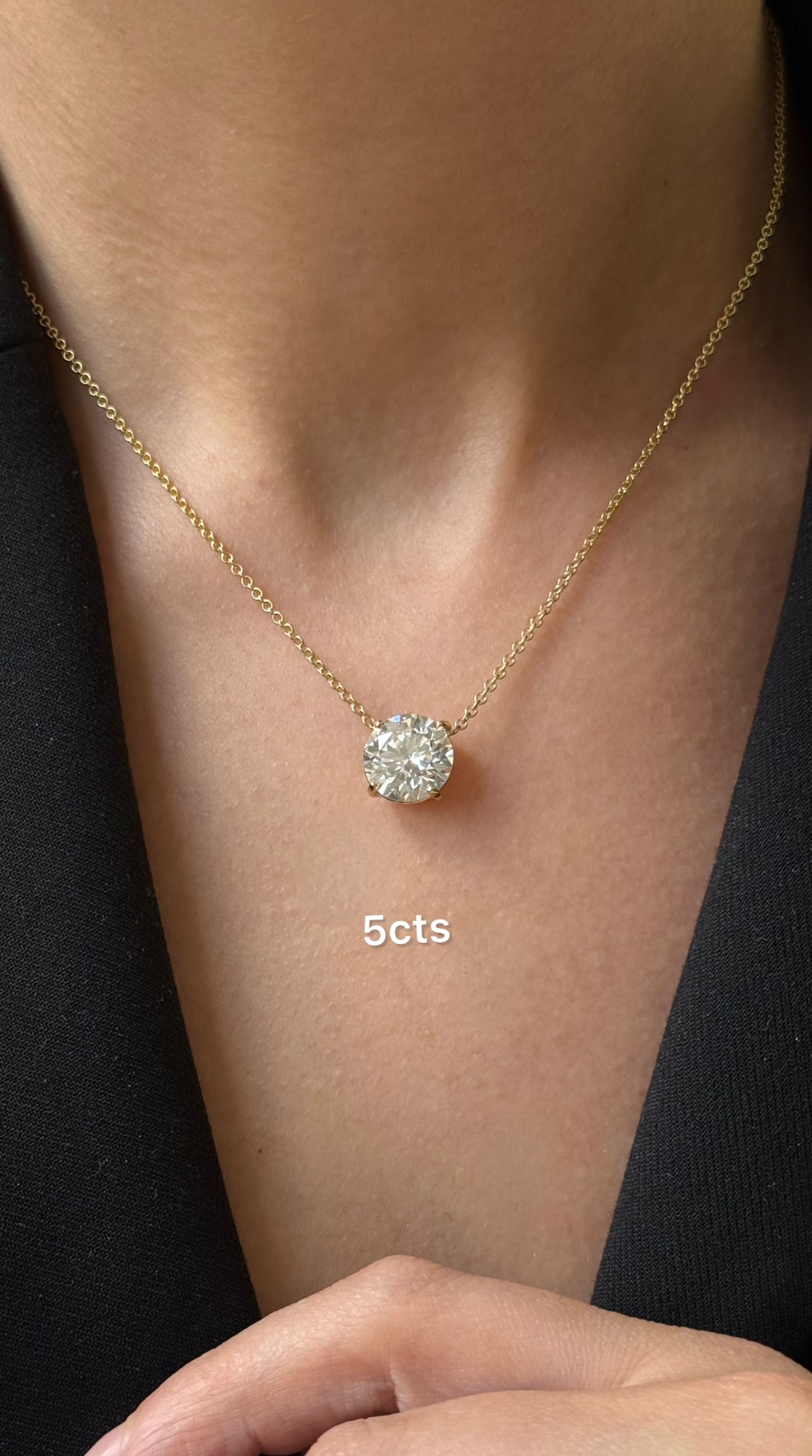 Lab Grown Round East West Diamond Pendant