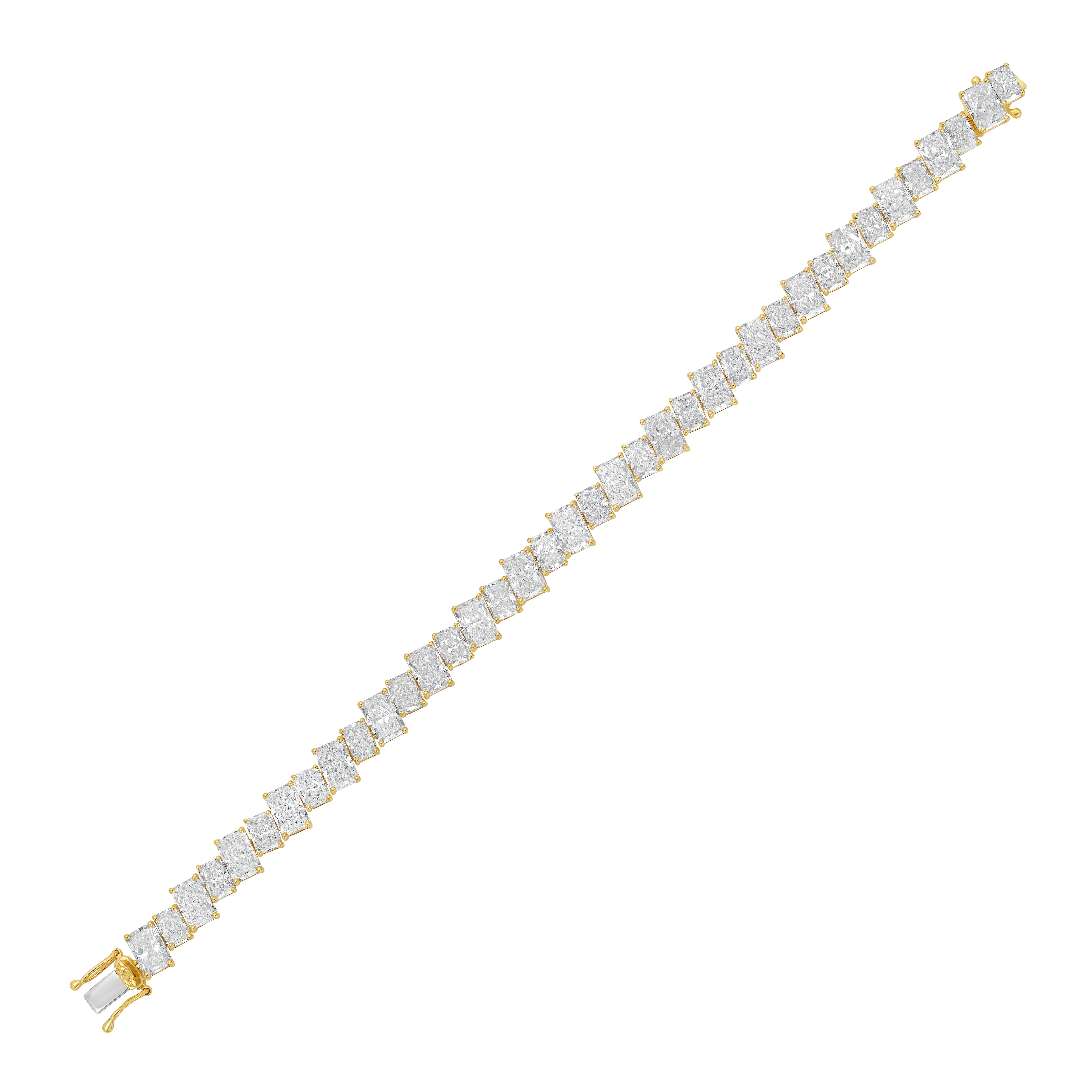 Lab Grown Slanted Radiant Diamond Bracelet