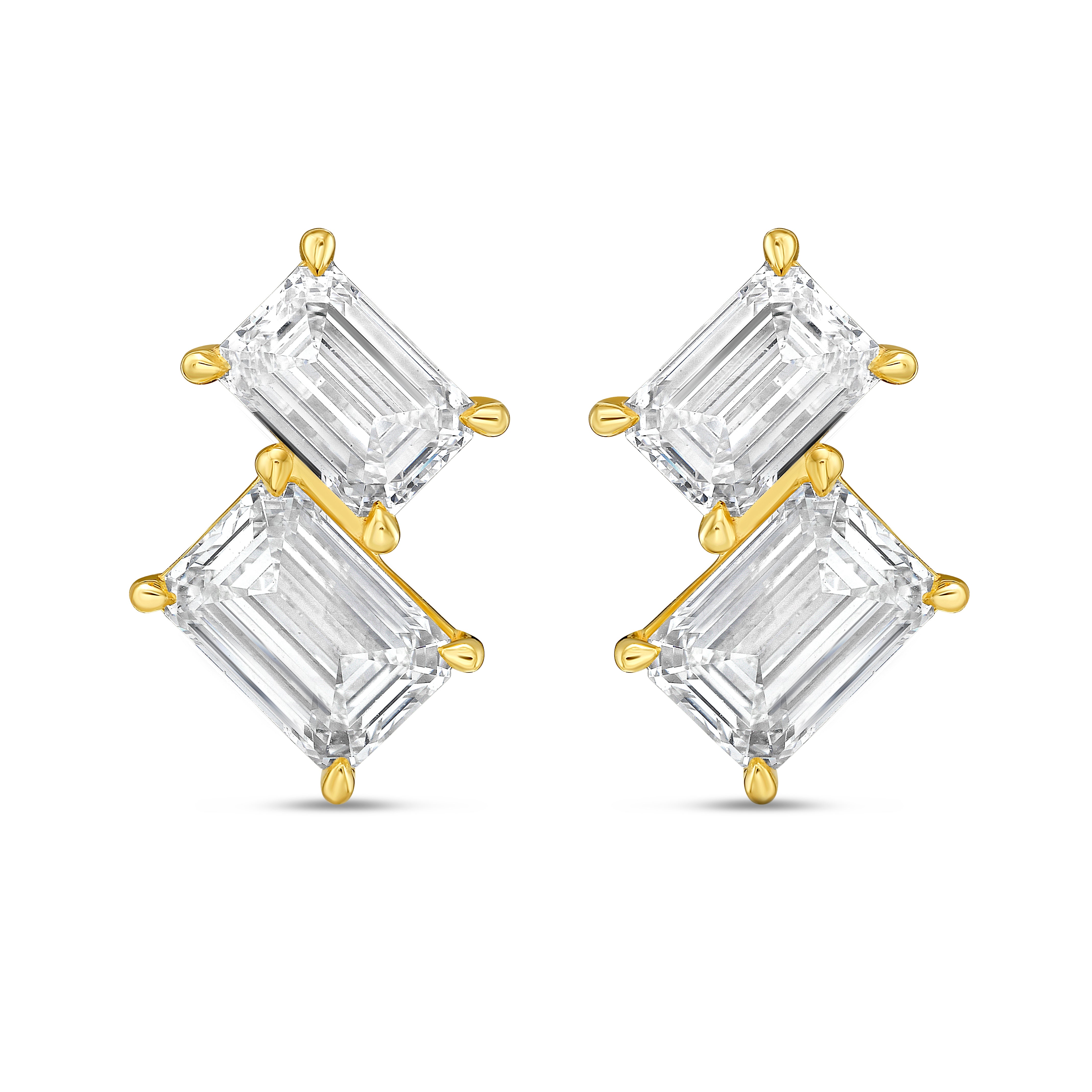 Lab Grown Emerald Diamond Earrings