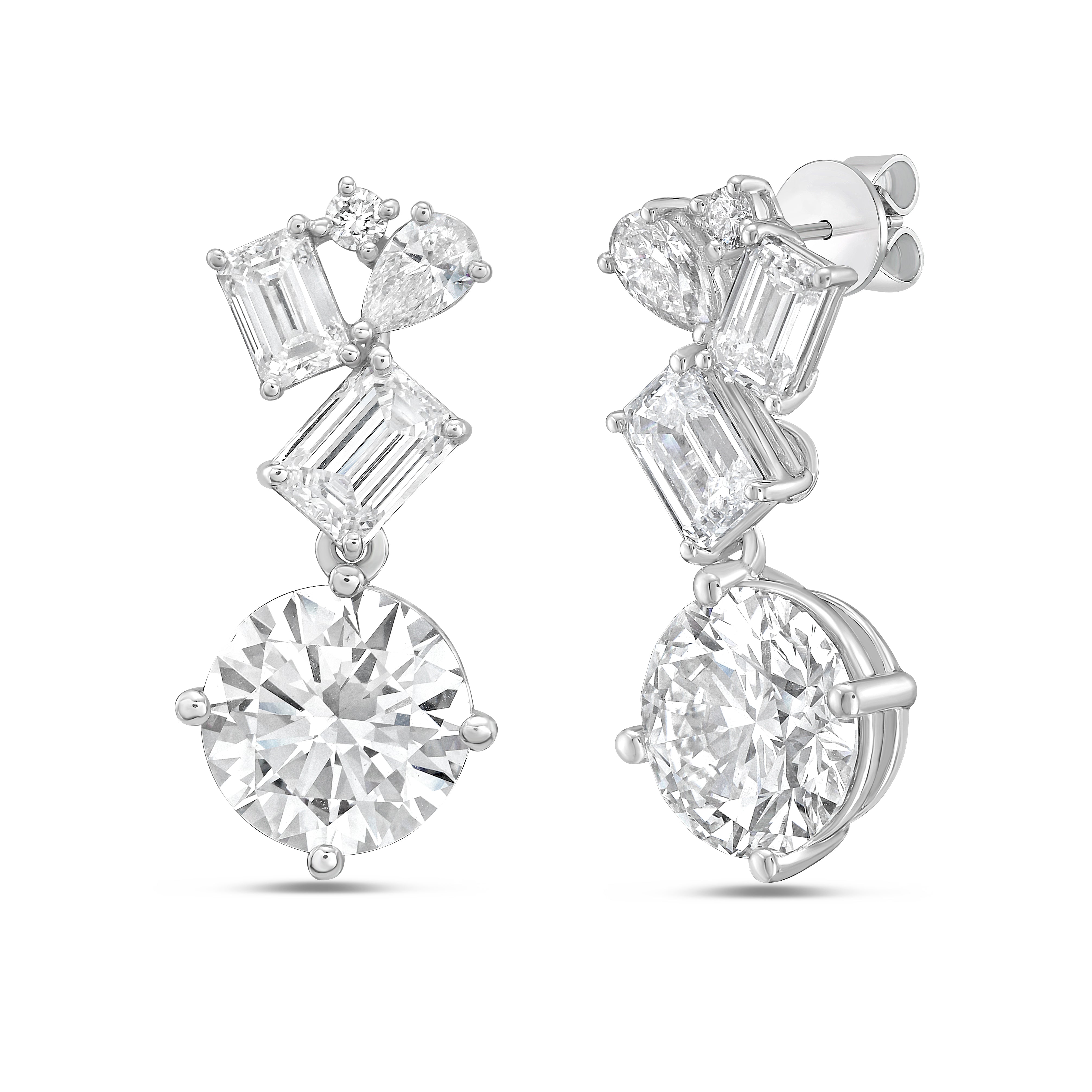 Lab Grown Multi-Cut Diamond Drop Earring