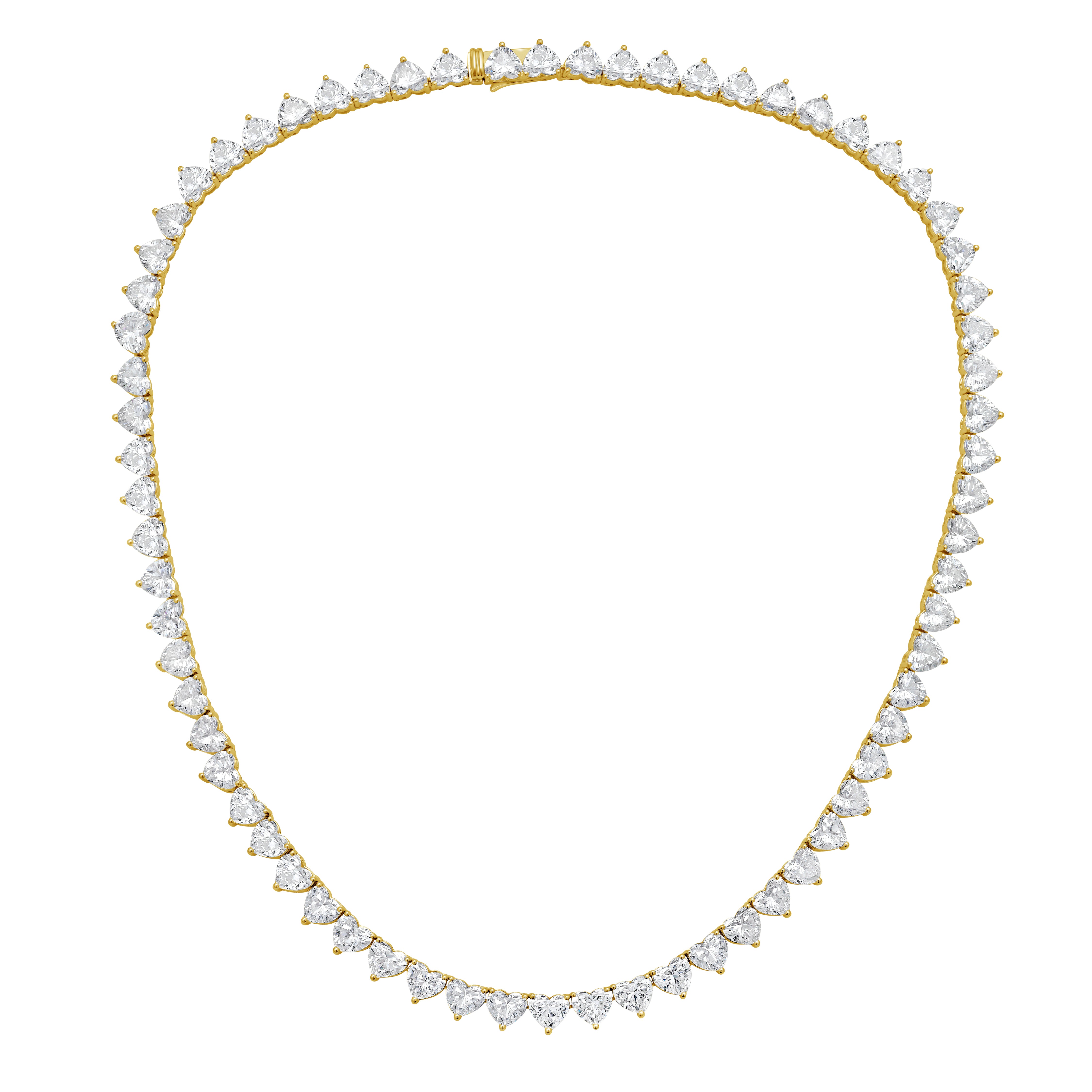 Lab Grown Heart Diamond Tennis Necklace