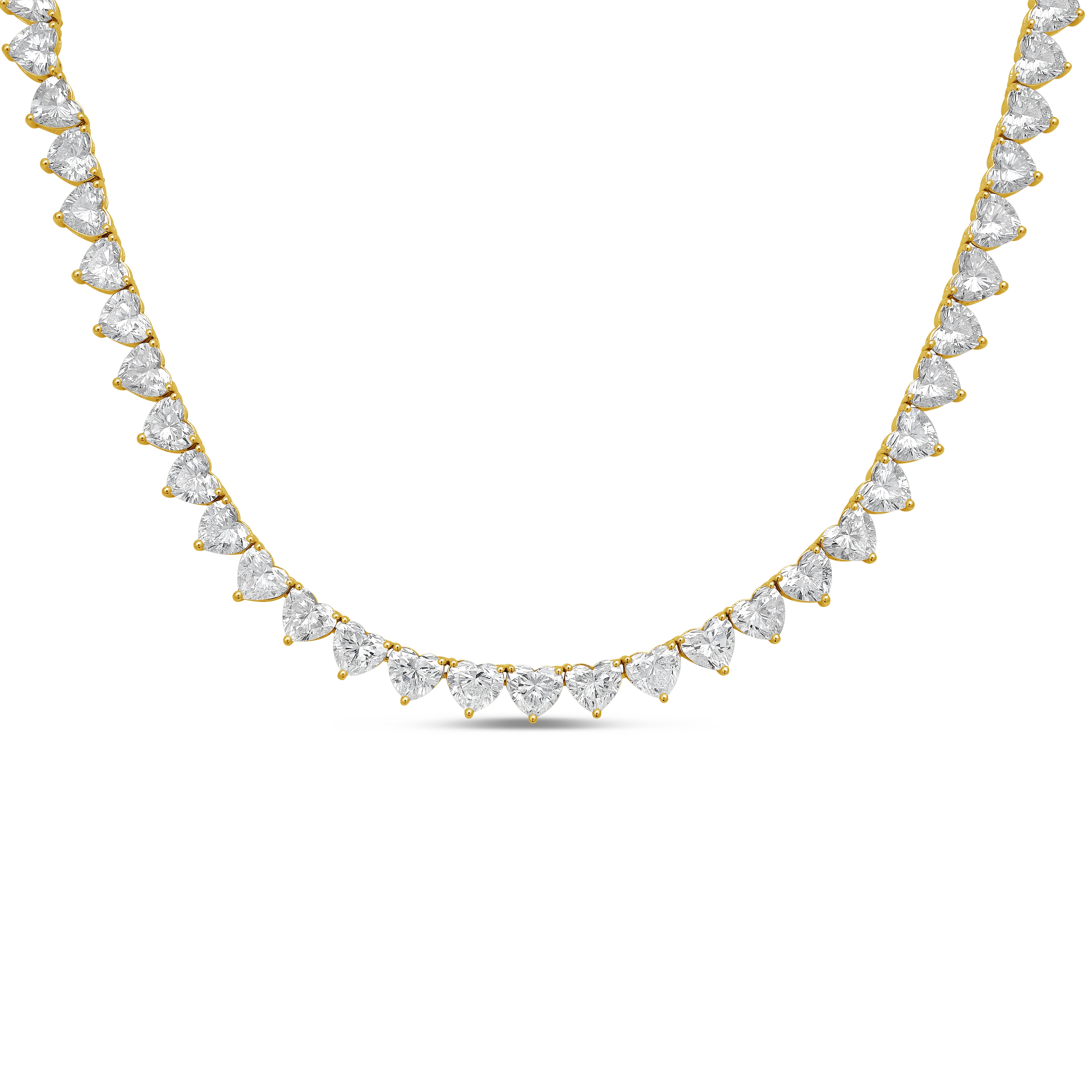 Lab Grown Heart Diamond Tennis Necklace
