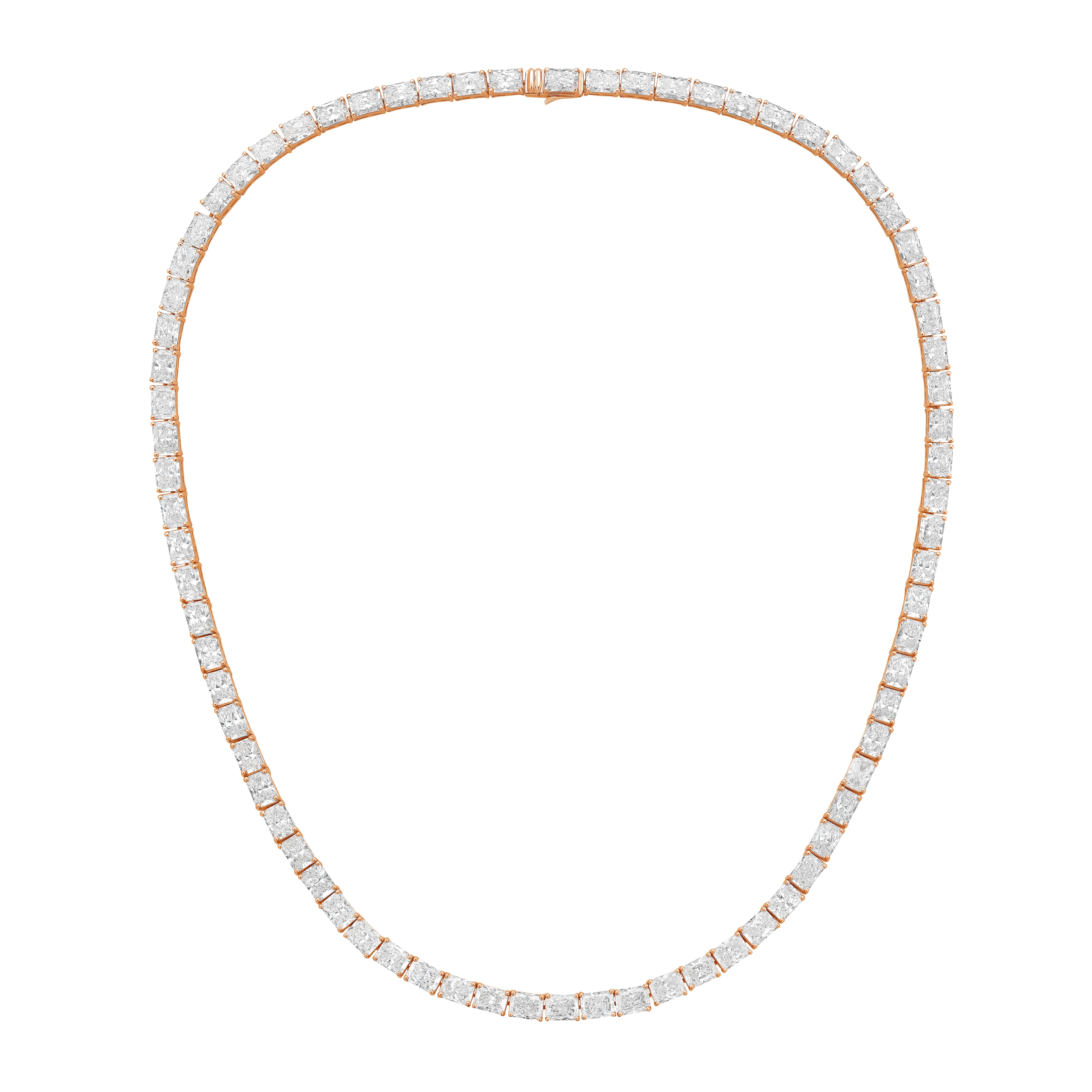 Lab Grown Radiant Cut Diamond Tennis Necklace