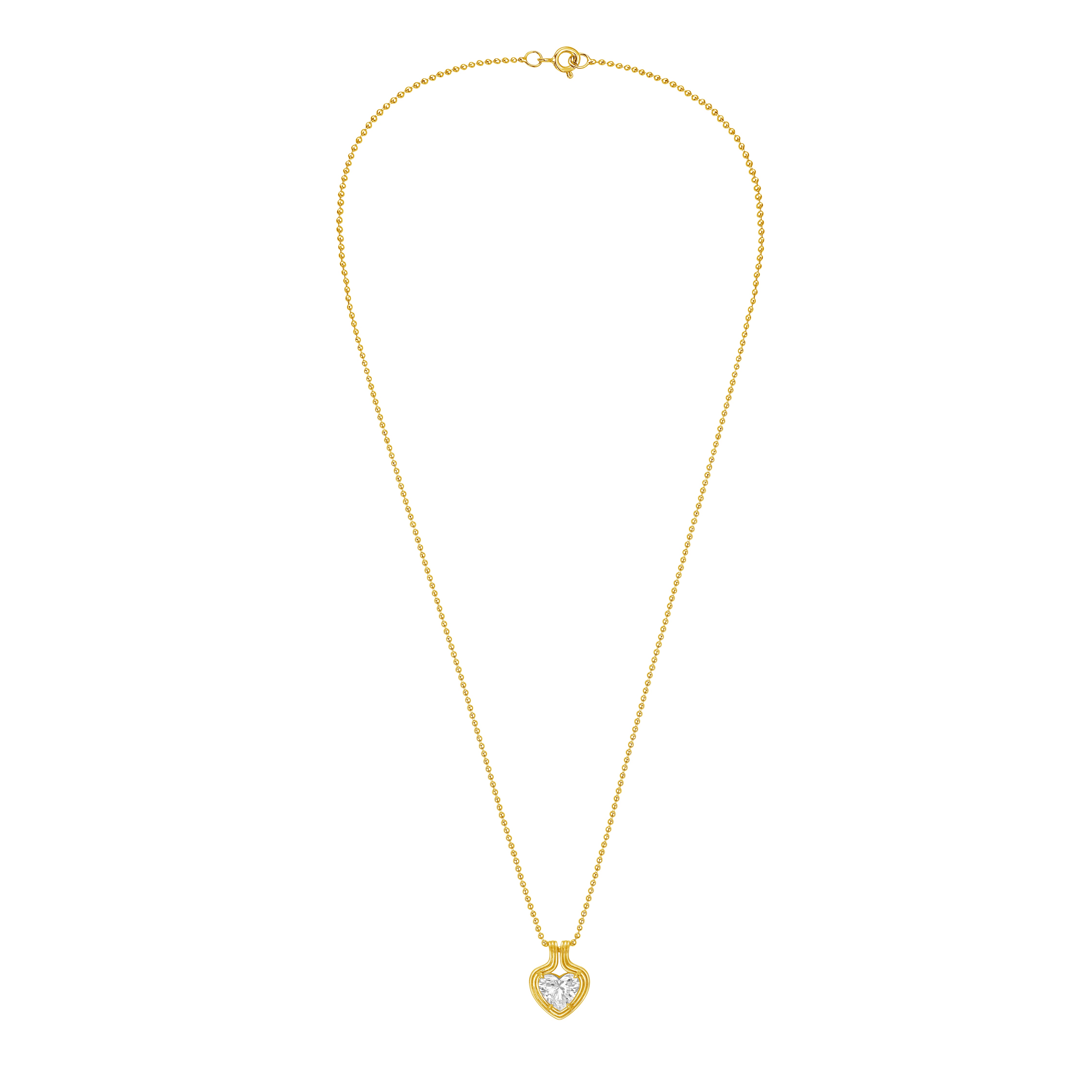 Lab-Grown Heart Diamond On Sleeve Pendant