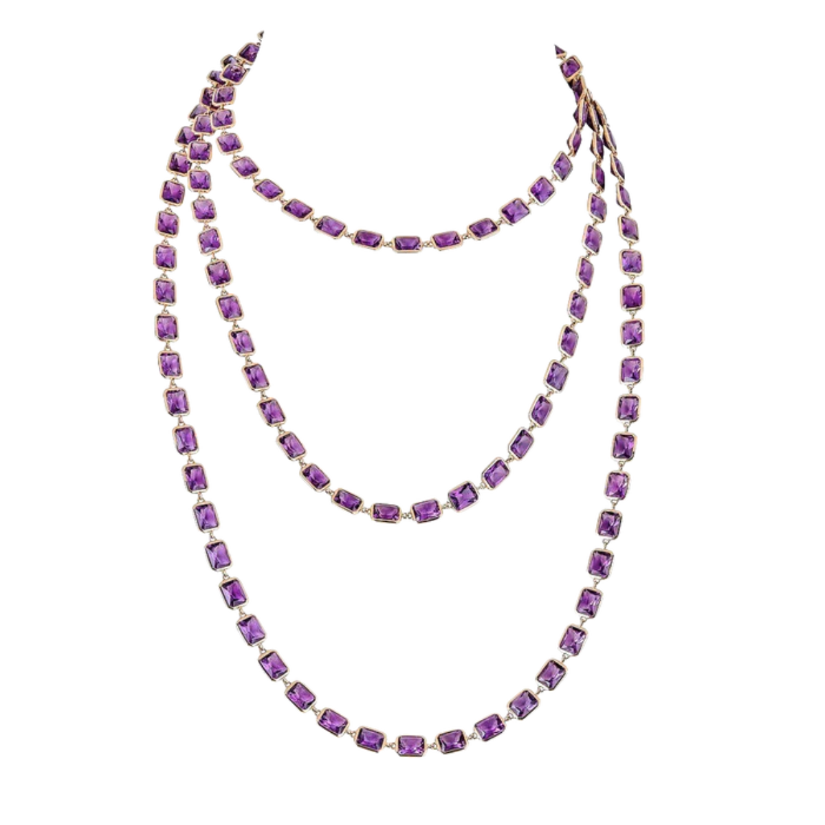 Amethyst Bezel Necklace
