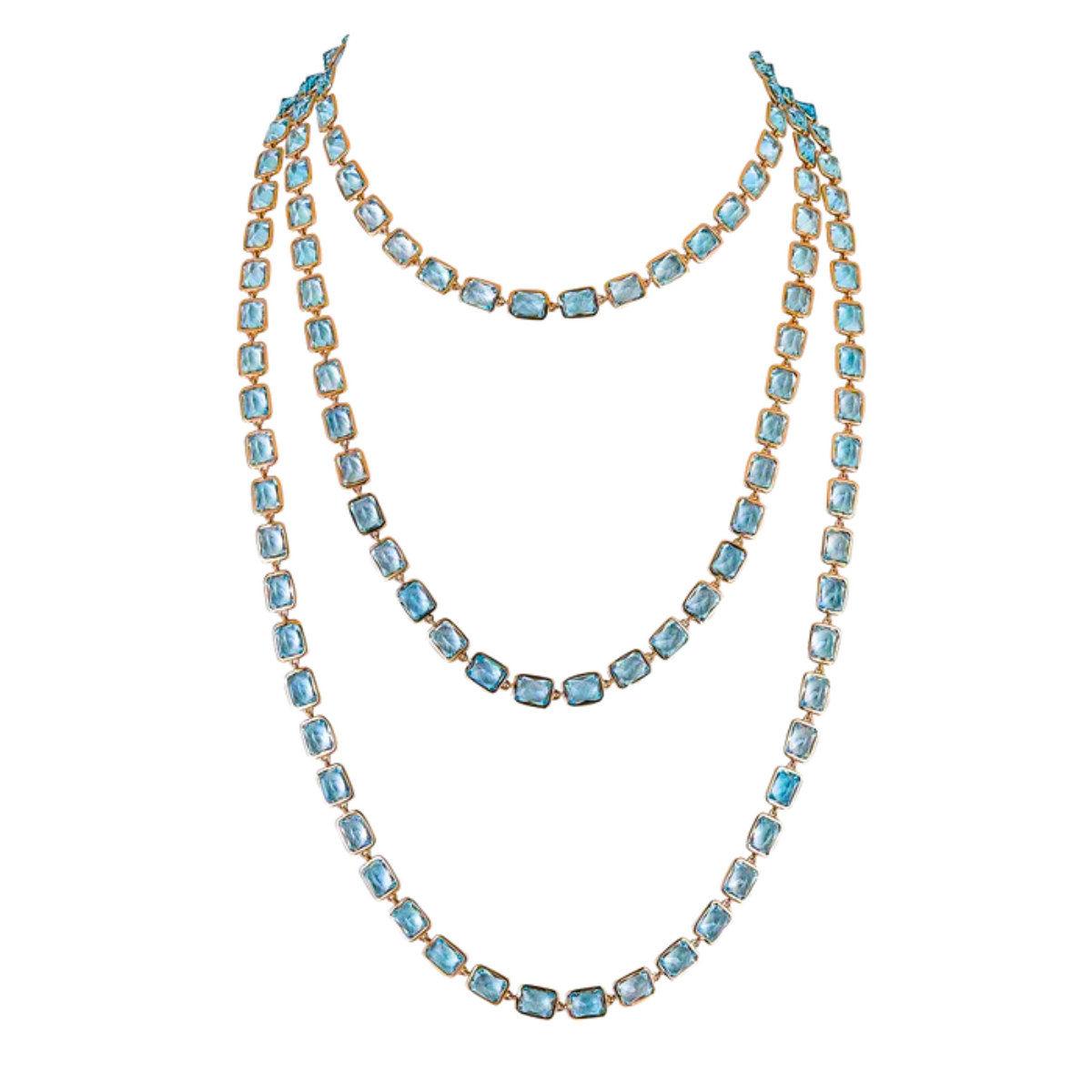 Blue Topaz Bezel Necklace