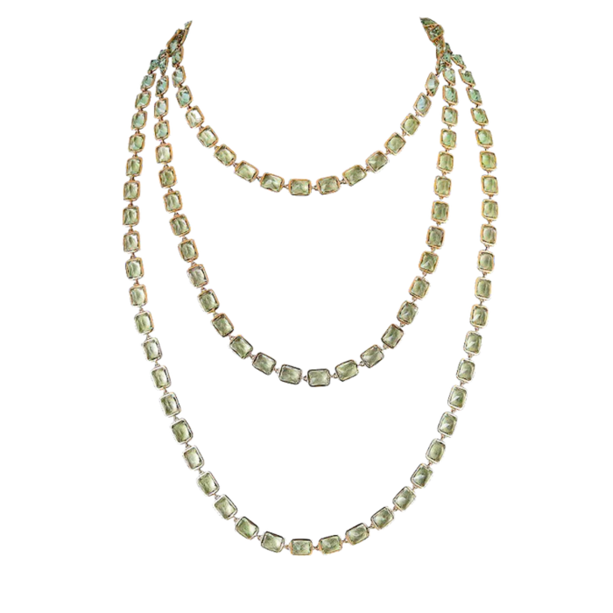 Green Amethyst Bezel Necklace