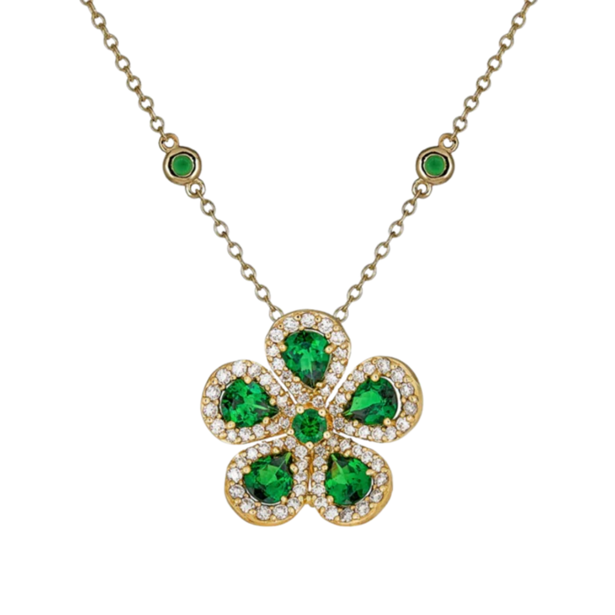 emerald green necklace gold