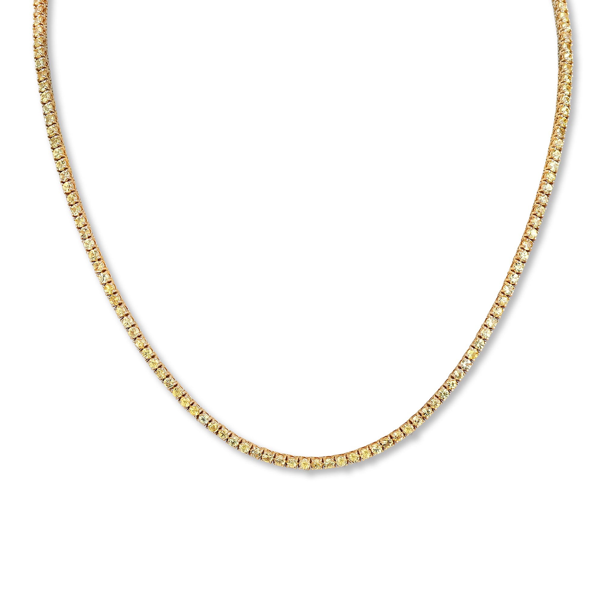 5cts Round Natural Yellow Diamond Tennis Necklace
