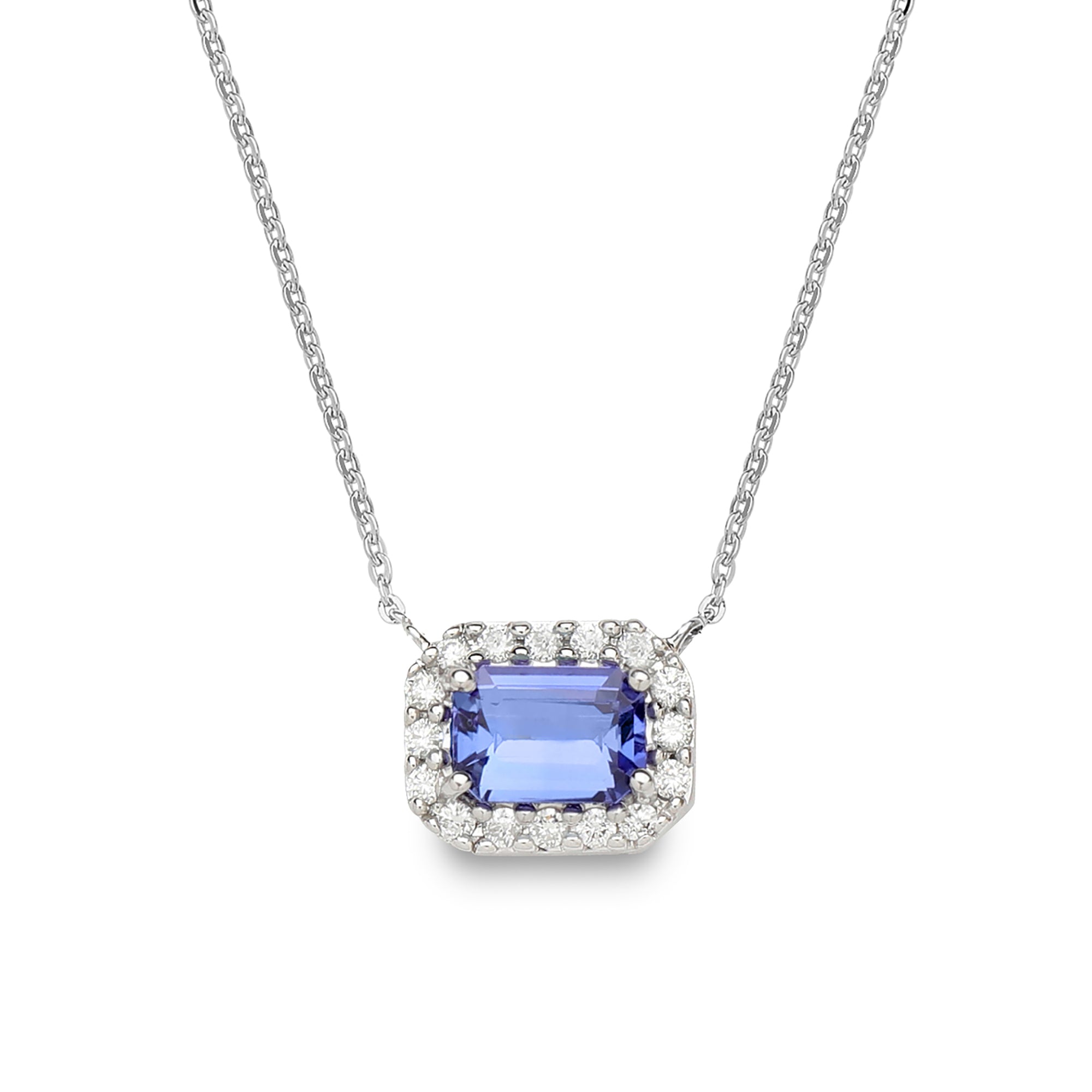 floating halo diamond necklace