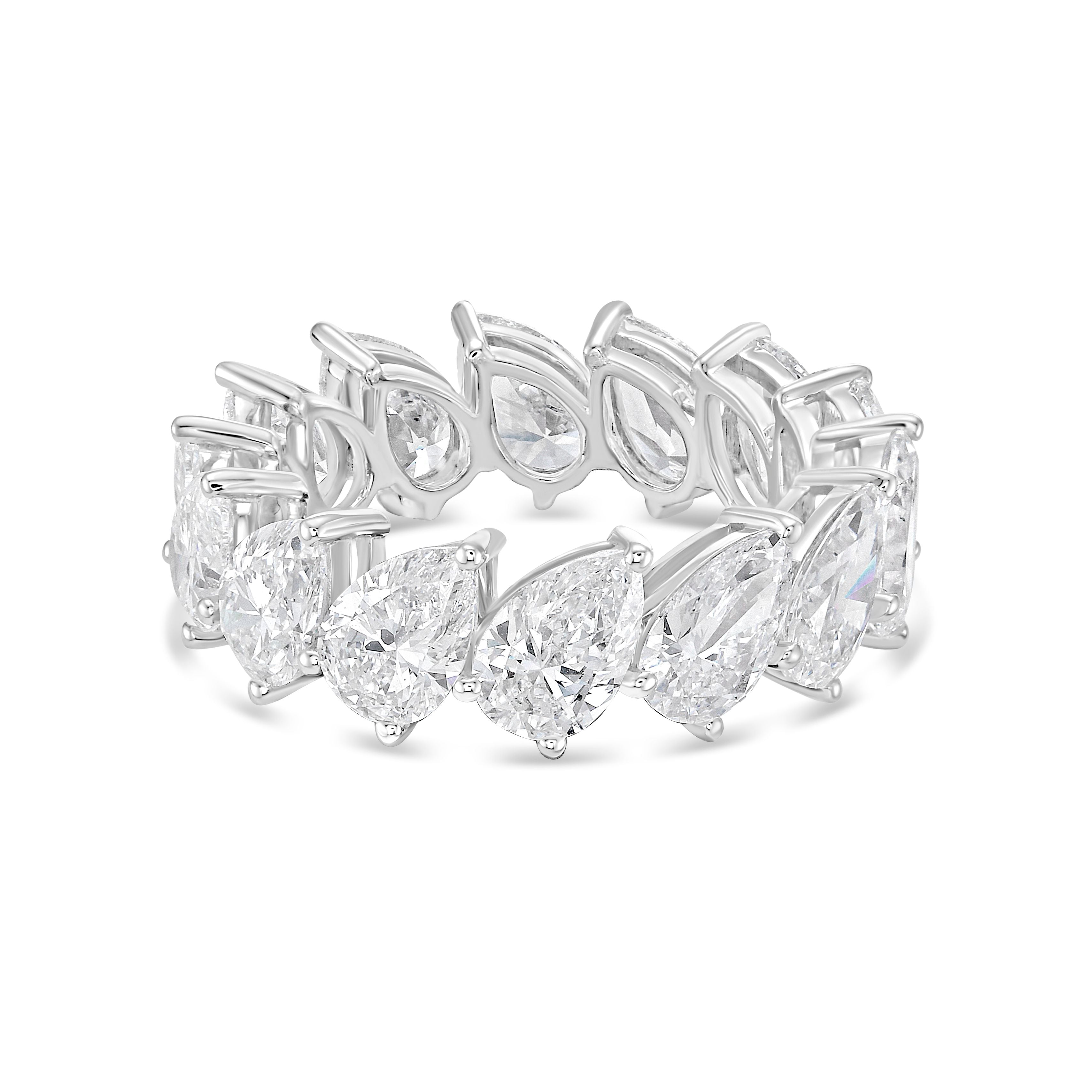 Lab Grown Slanted Pear Eternity Ring