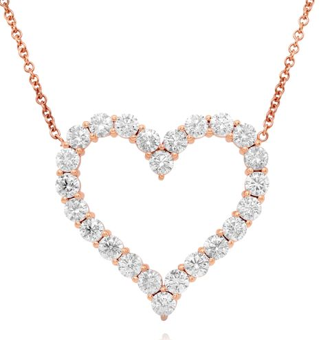 Open Heart Diamond Pendant