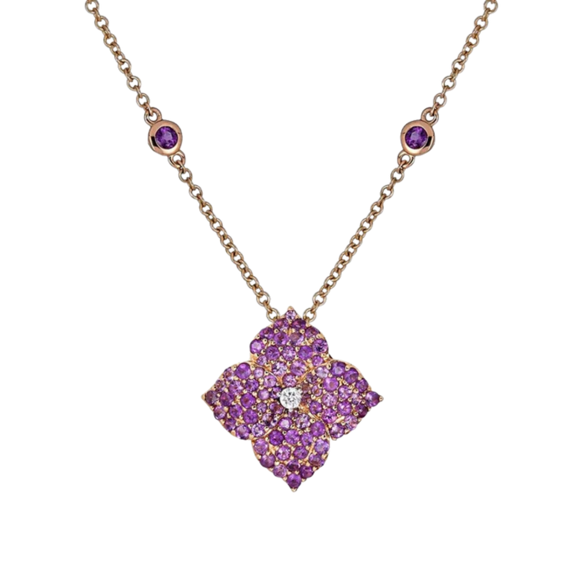 Small Amethyst Fleur Necklace