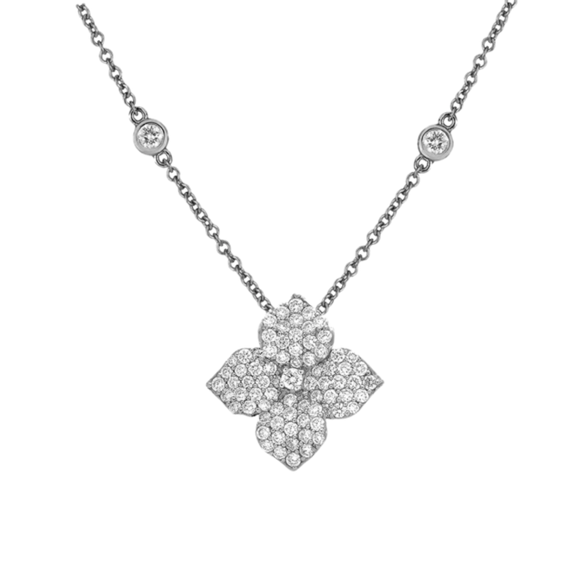 Small Diamond Fleur Necklace