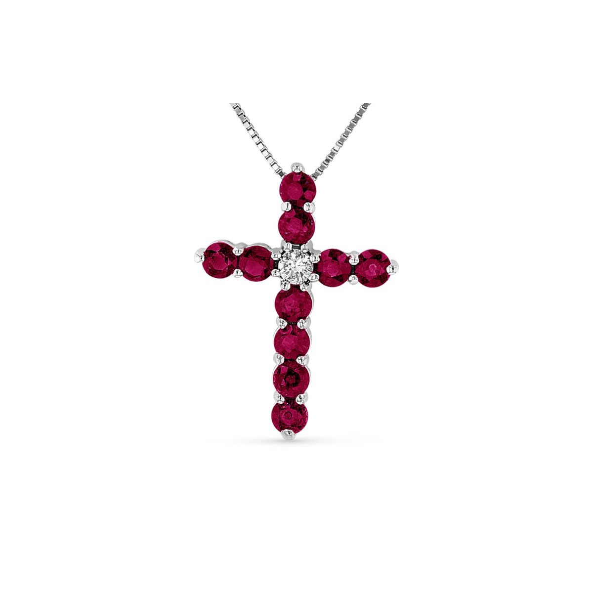 diamond cross necklace white gold