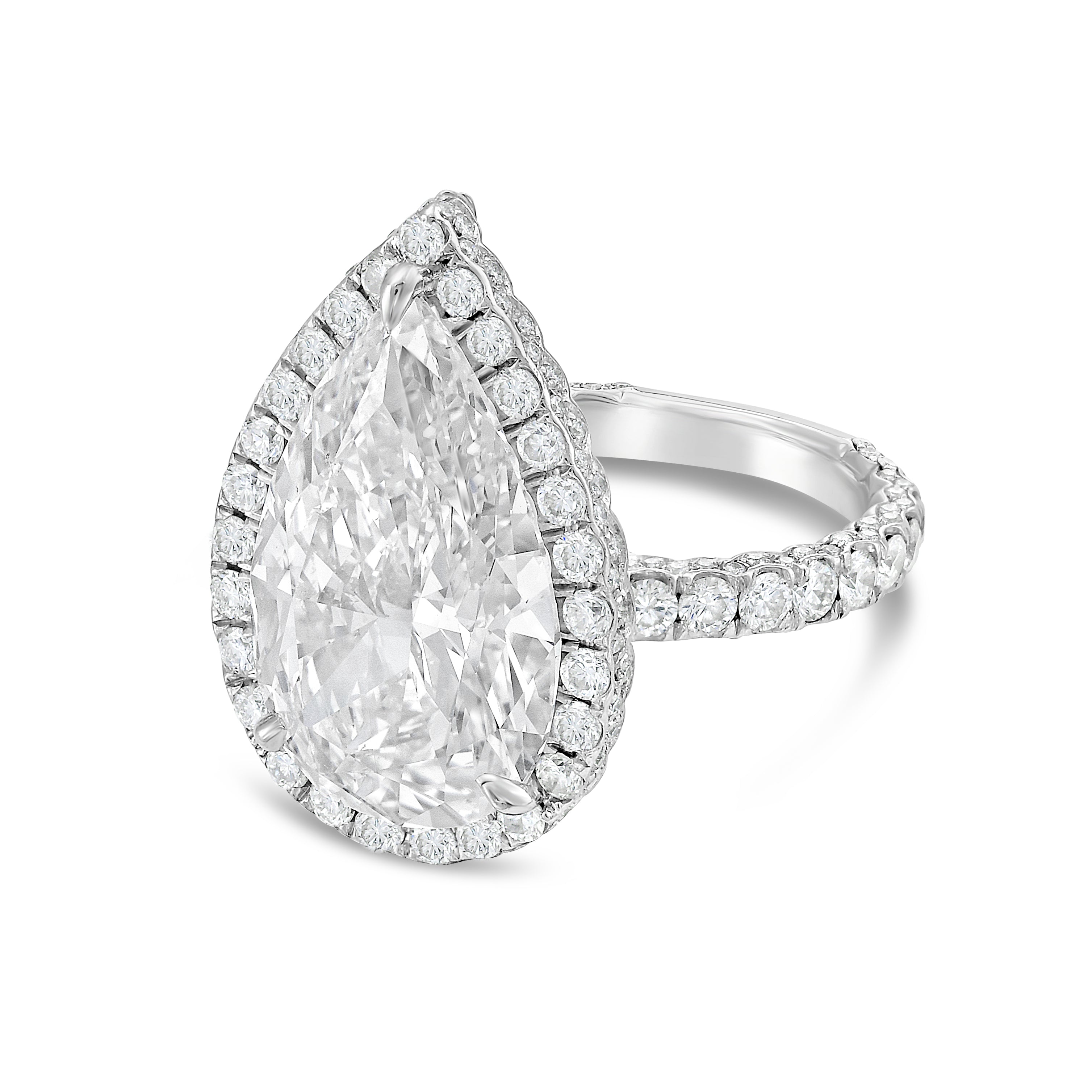 Lab Grown Pear Diamond Halo Ring