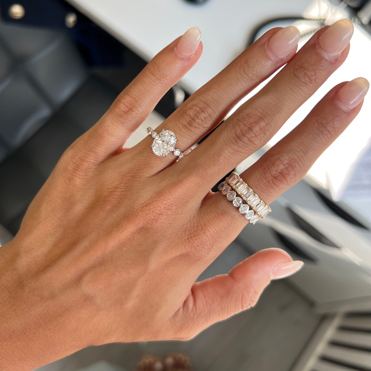 Petite Oval Bezel Eternity Ring