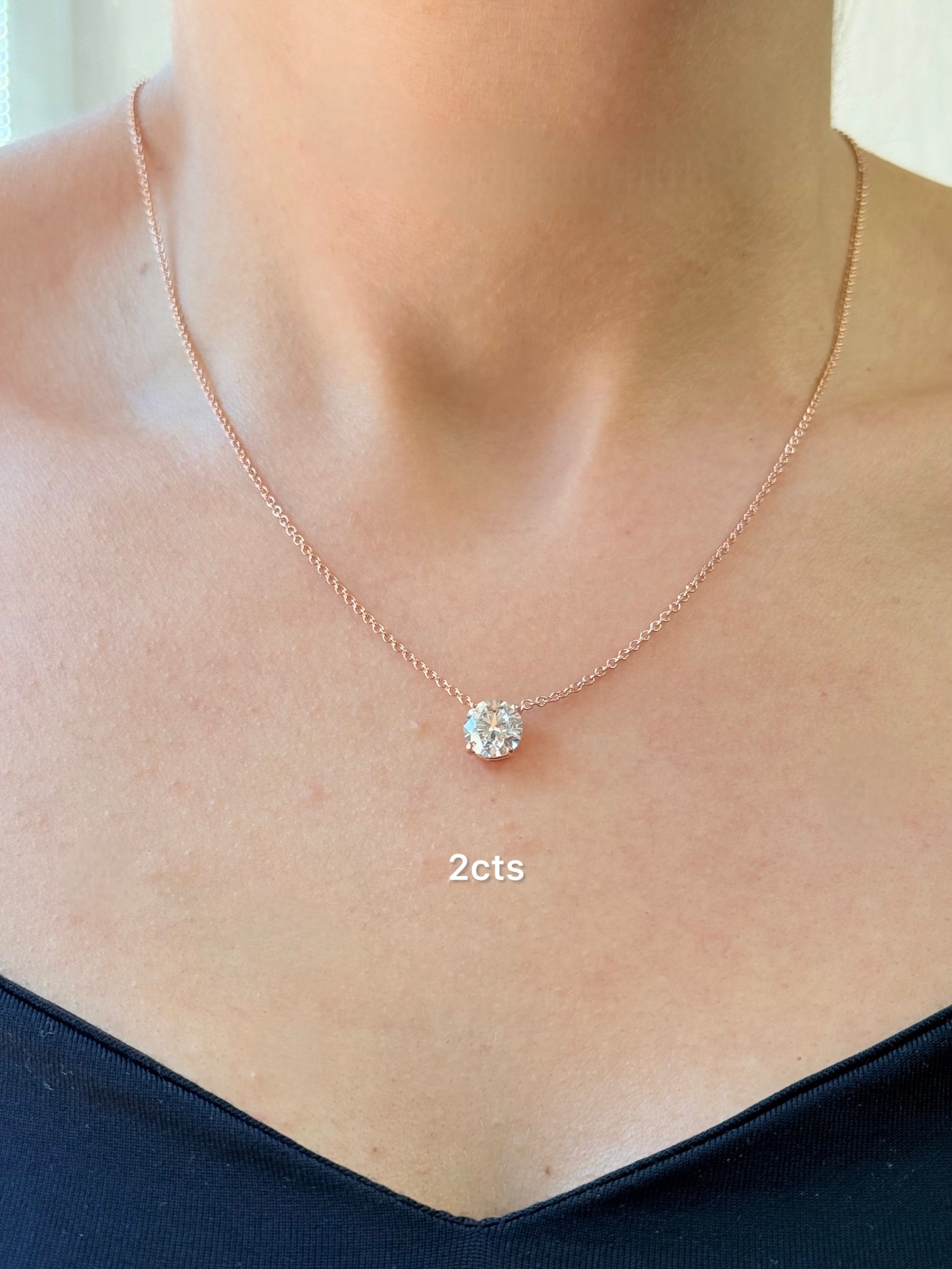 Lab Grown Round East West Diamond Pendant