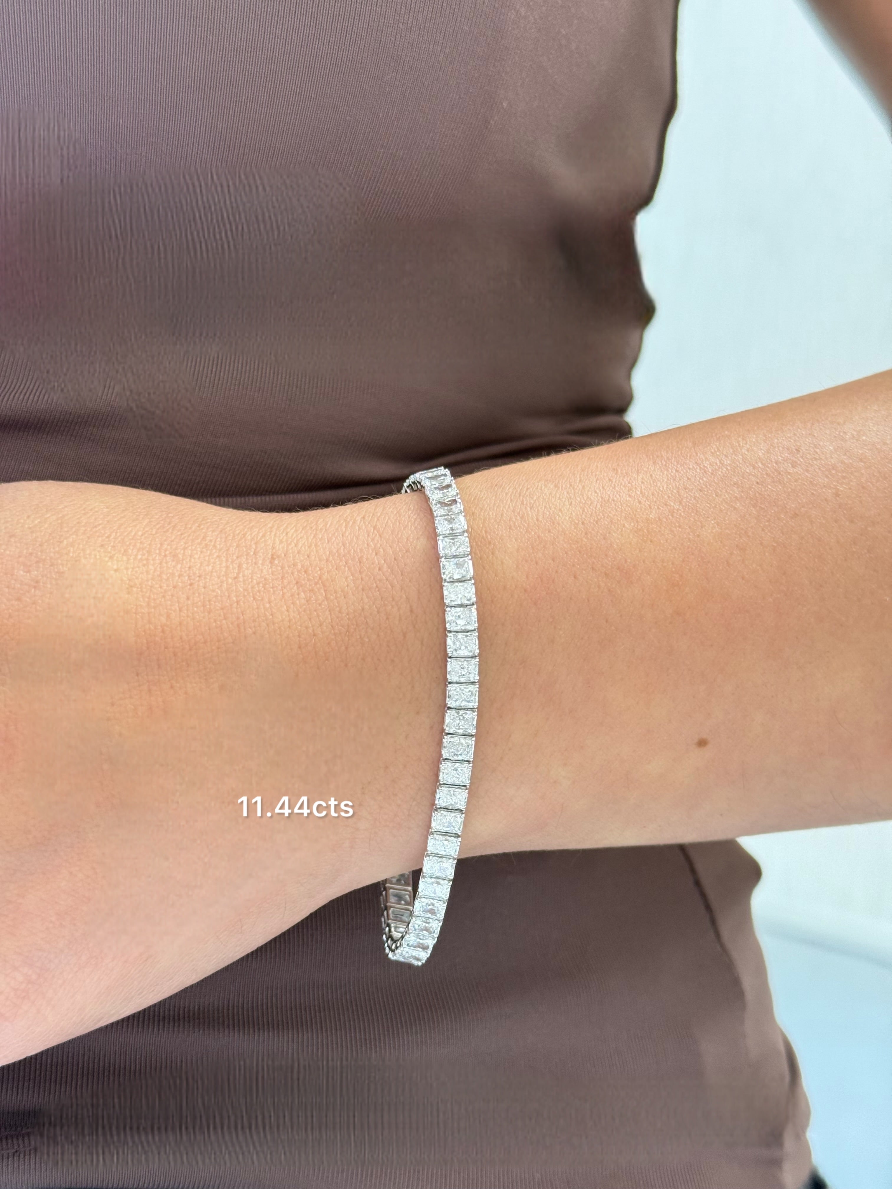 Lab Grown Diamond Radiant Tennis Bracelet