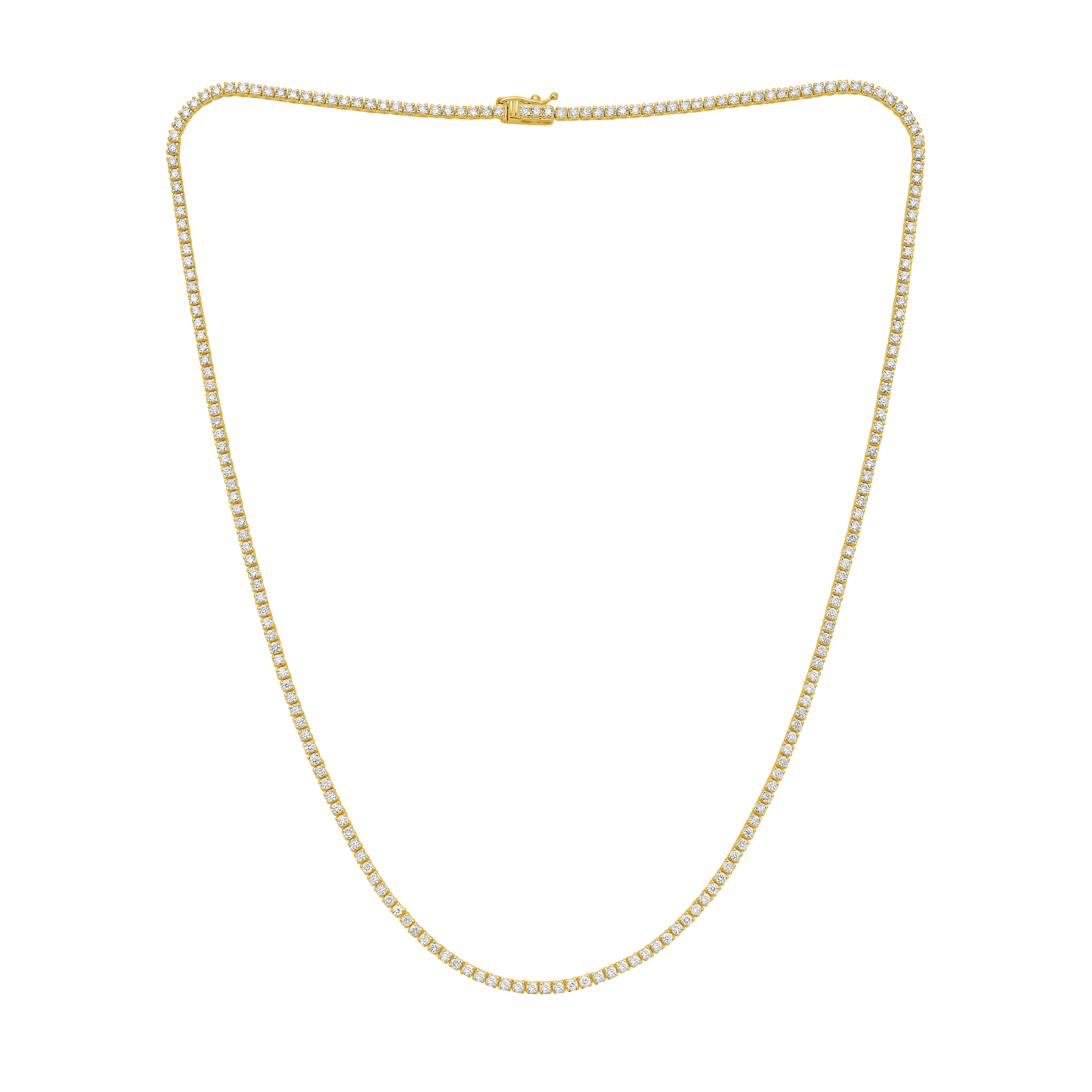 Lab Grown Round Diamond Tennis Necklace