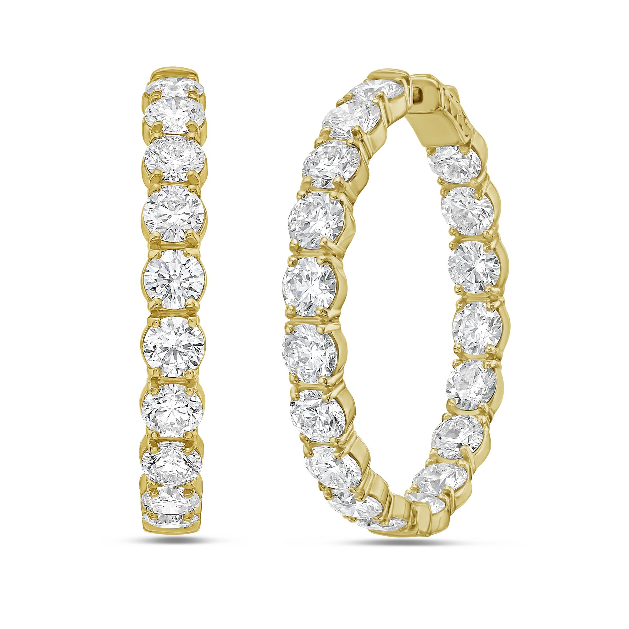 18Kt Lab Grown Inside-Out Diamond Hoops