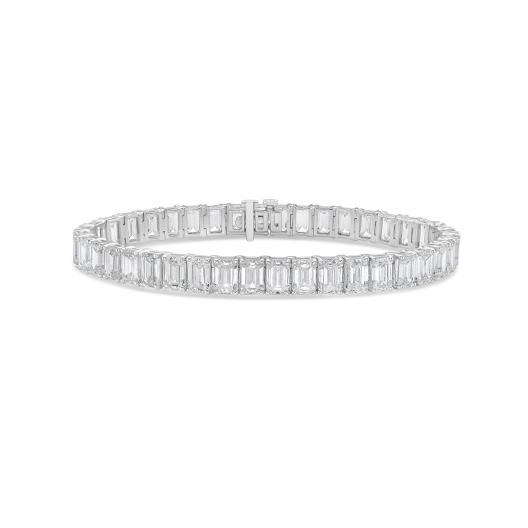 Lab Grown Diamond Emerald Tennis Bracelet