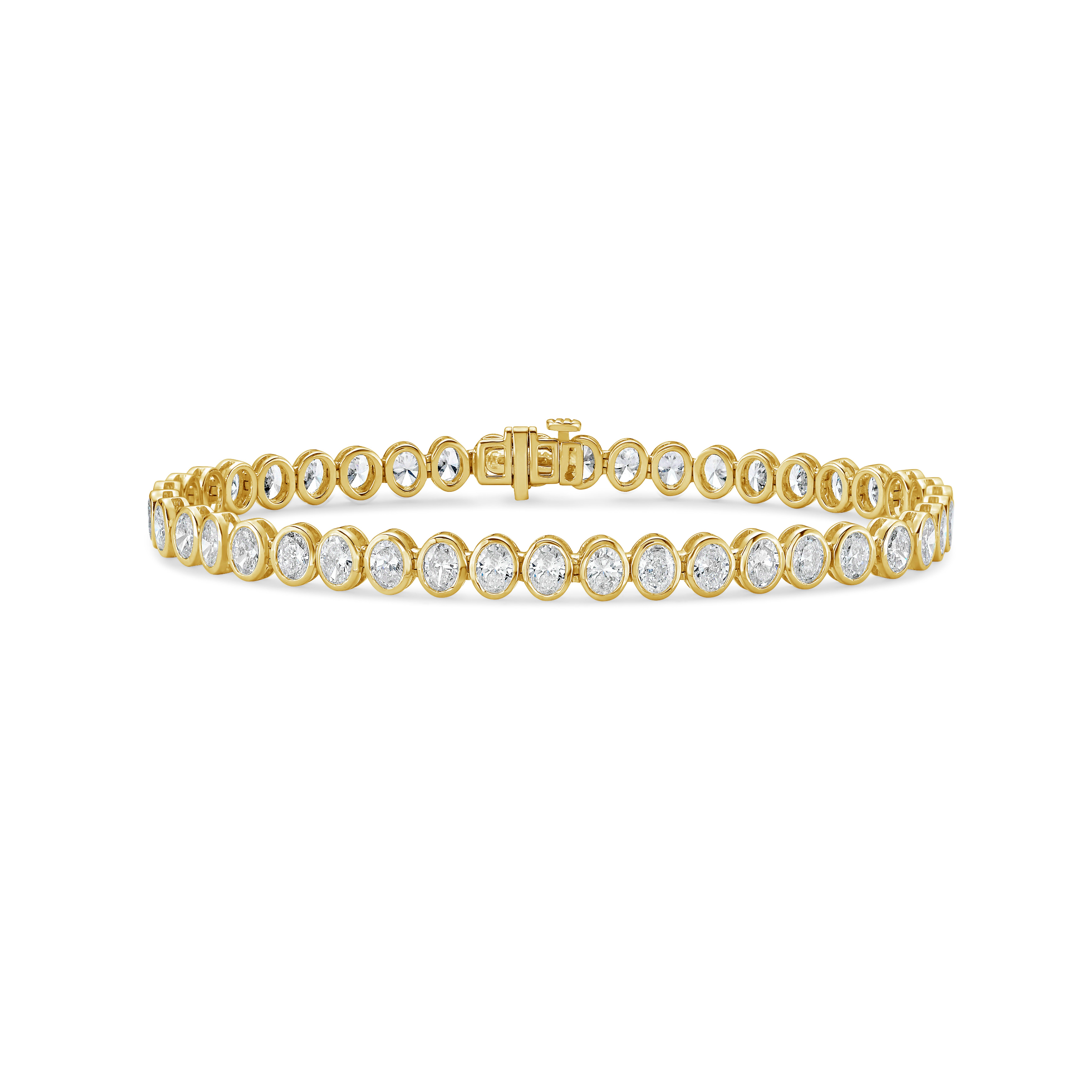 Lab Grown Oval Bezel Tennis Bracelet