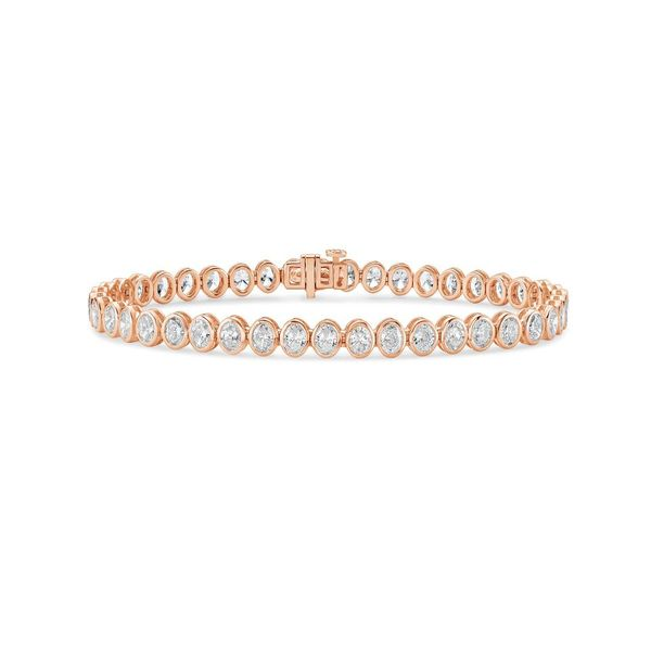 Lab Grown Oval Bezel Tennis Bracelet