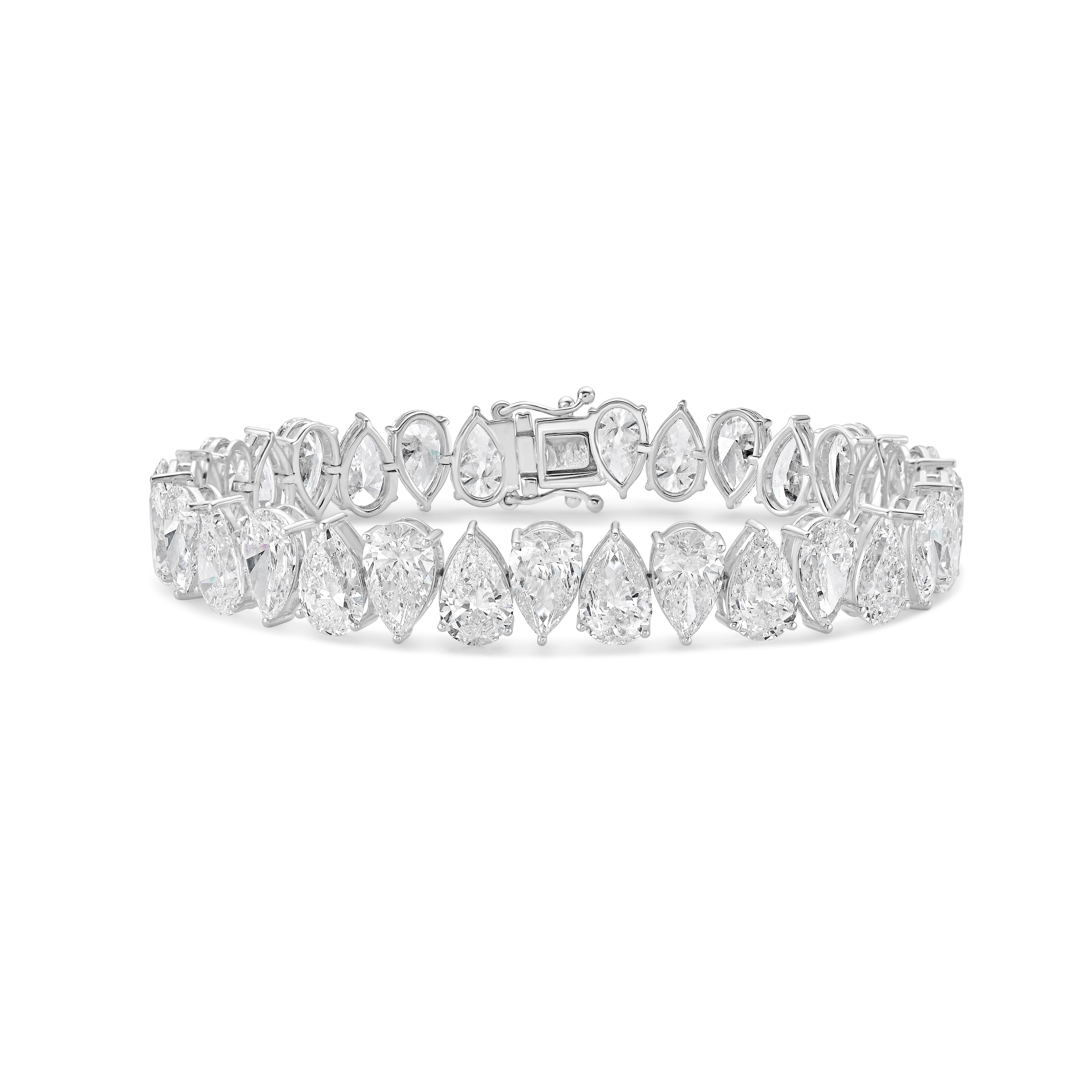Lab Grown Diamond Pear Tennis Bracelet