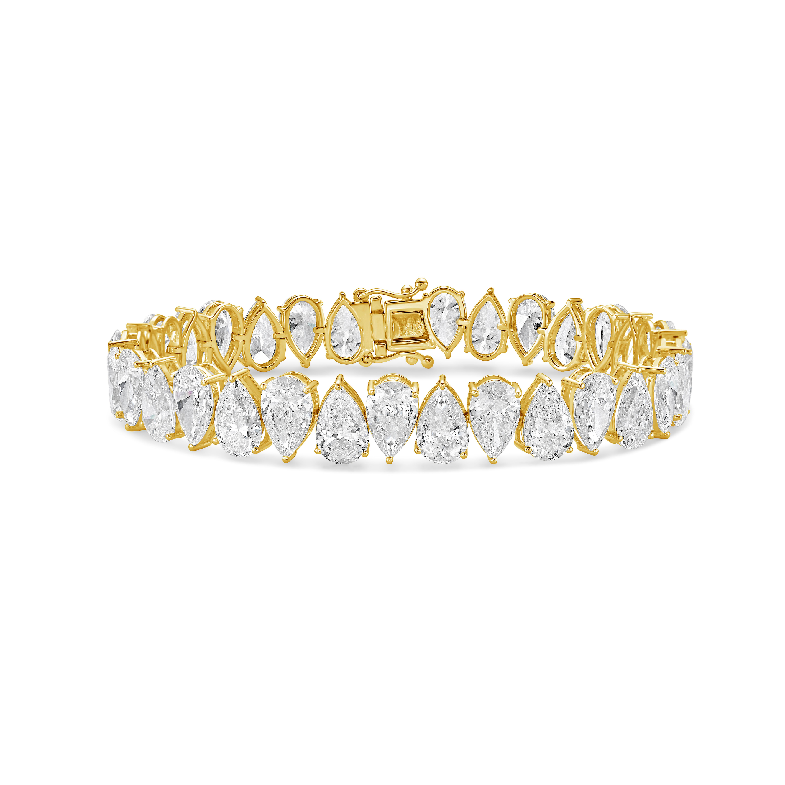 Lab Grown Diamond Pear Tennis Bracelet
