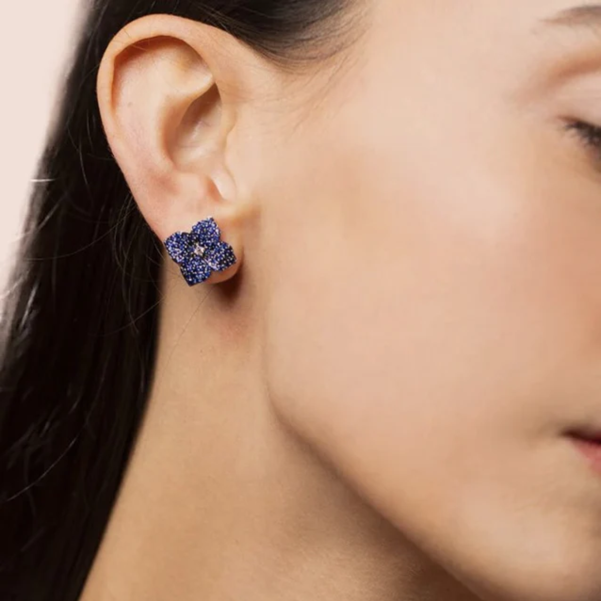 Small Orange Sapphire Fleur Earring