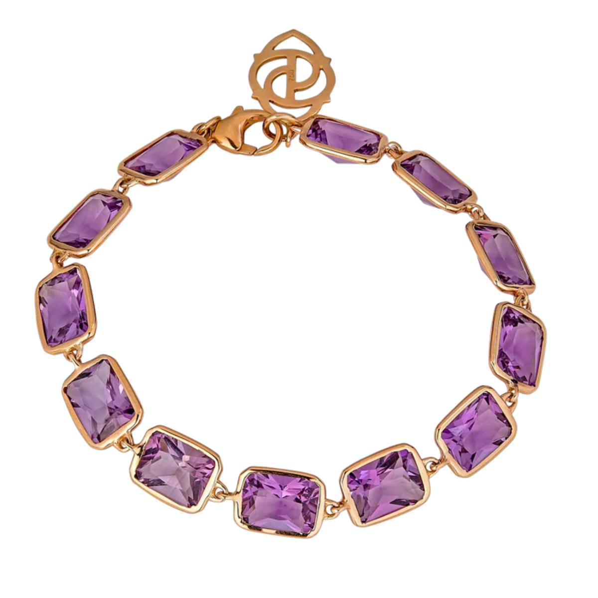 Amethyst Bezel Set Bracelet