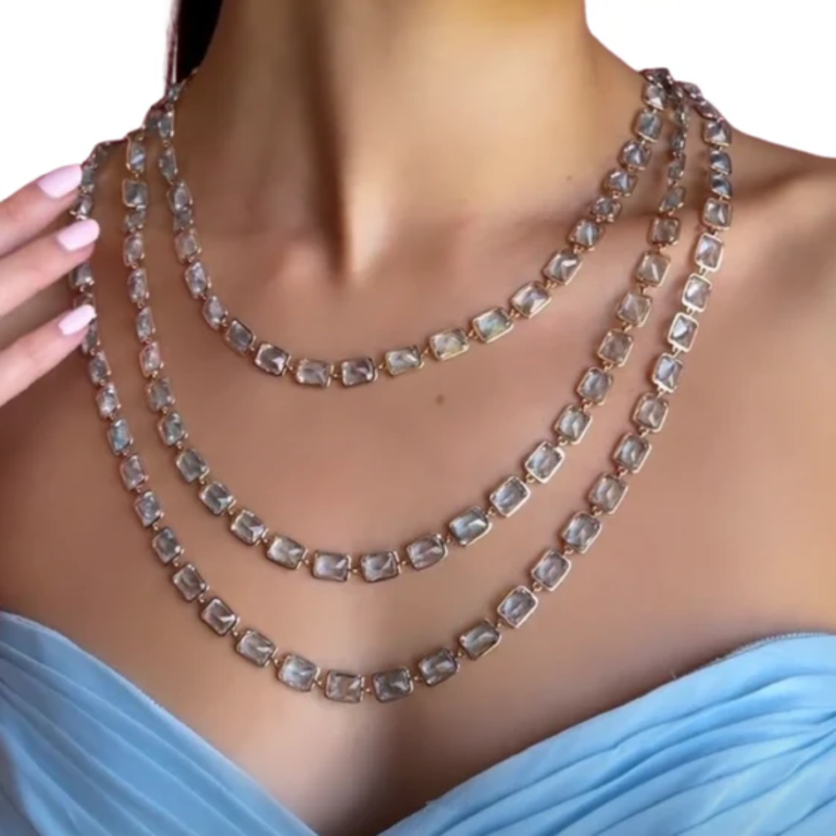 Blue Topaz Bezel Necklace