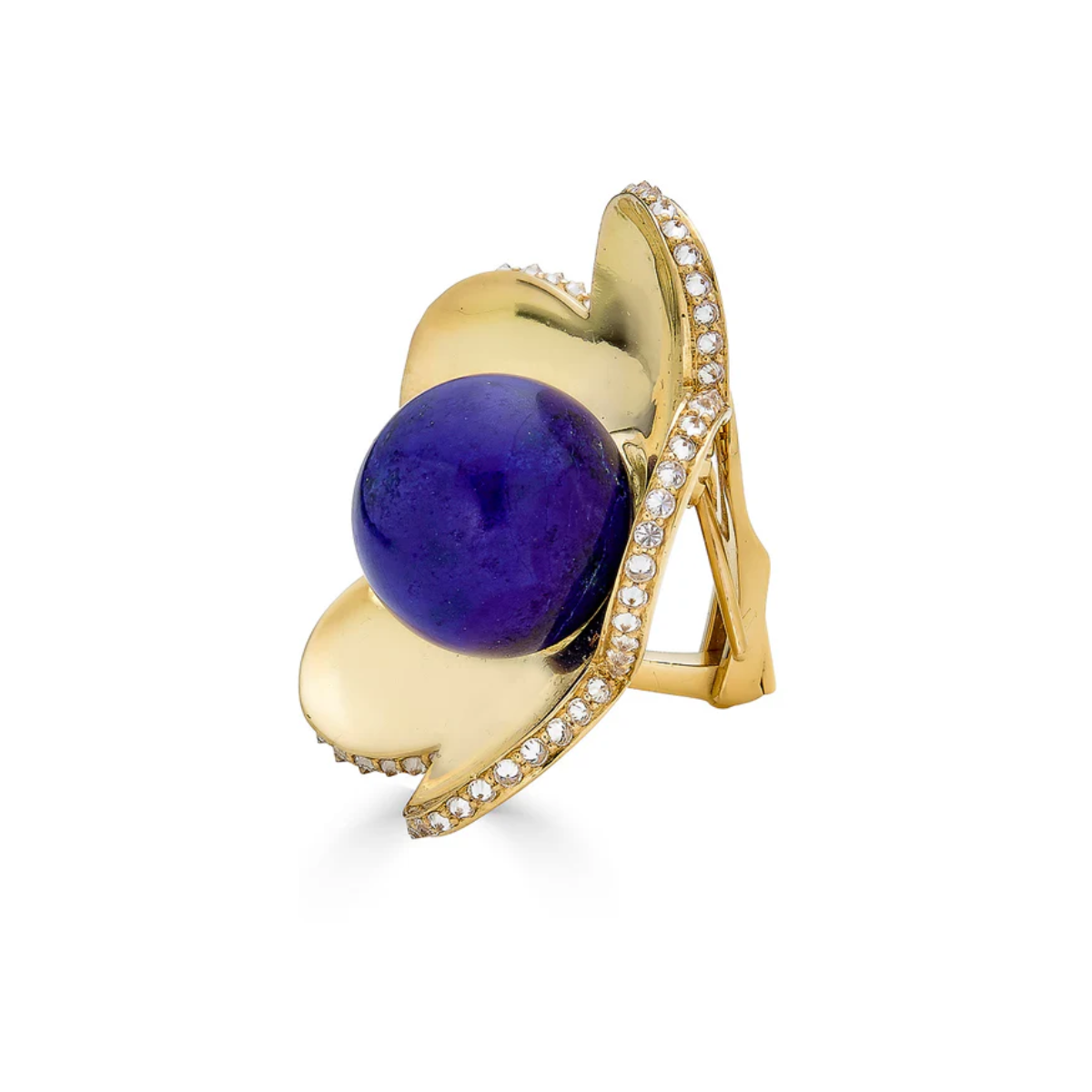 Blue Lapis Flower Stud