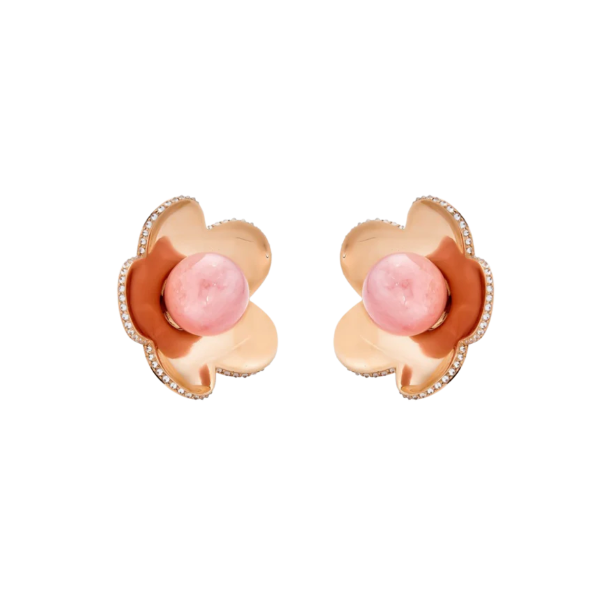 pink opal earrings