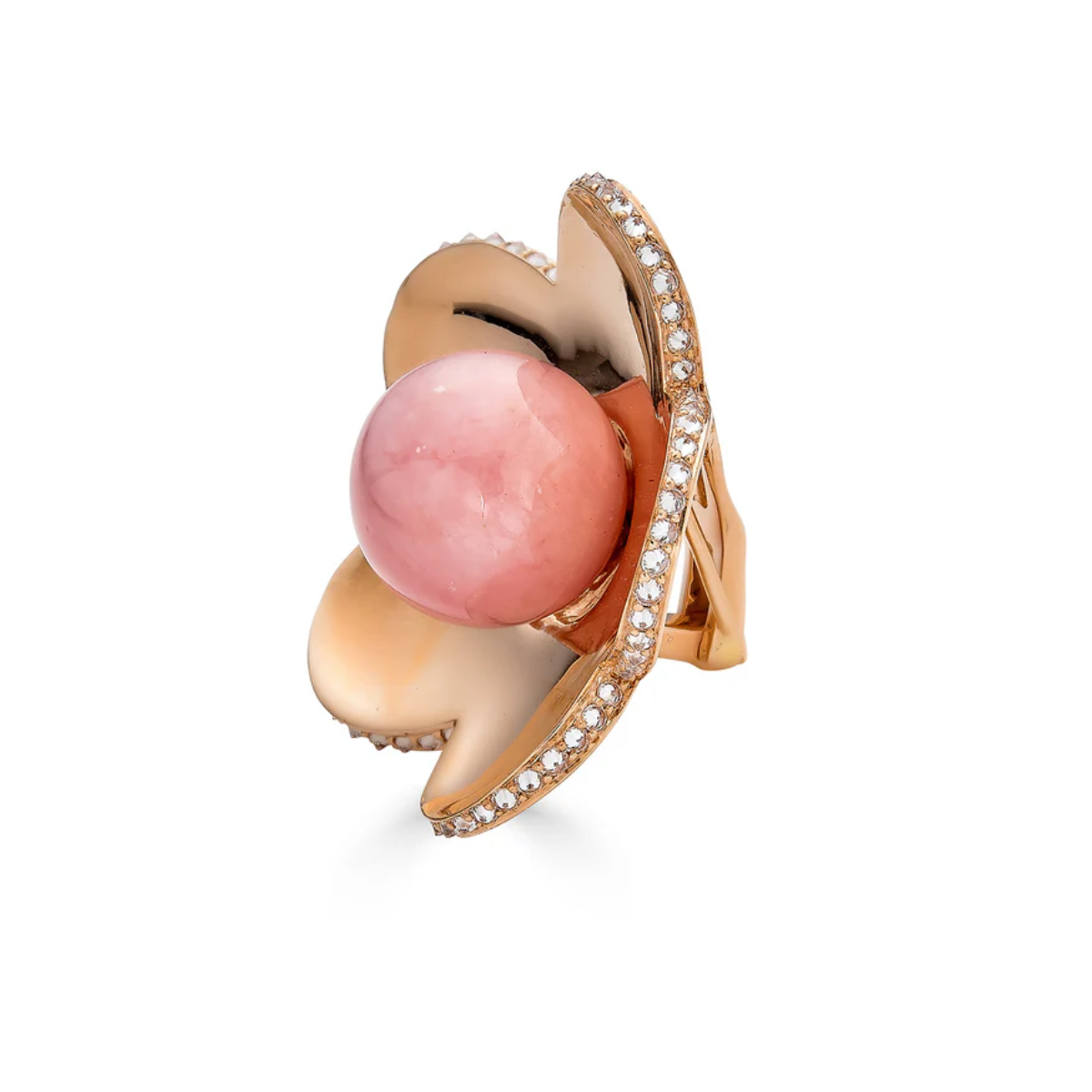 pink opal stud earrings