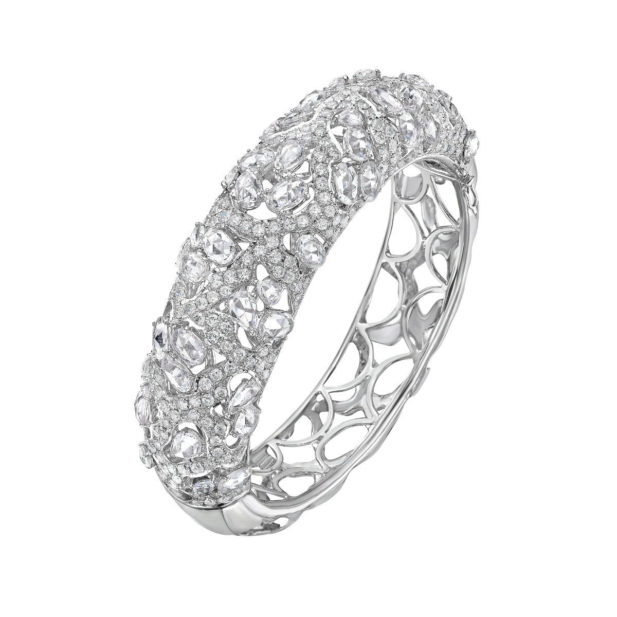 15.21ct Rose Cut Diamond Bangle