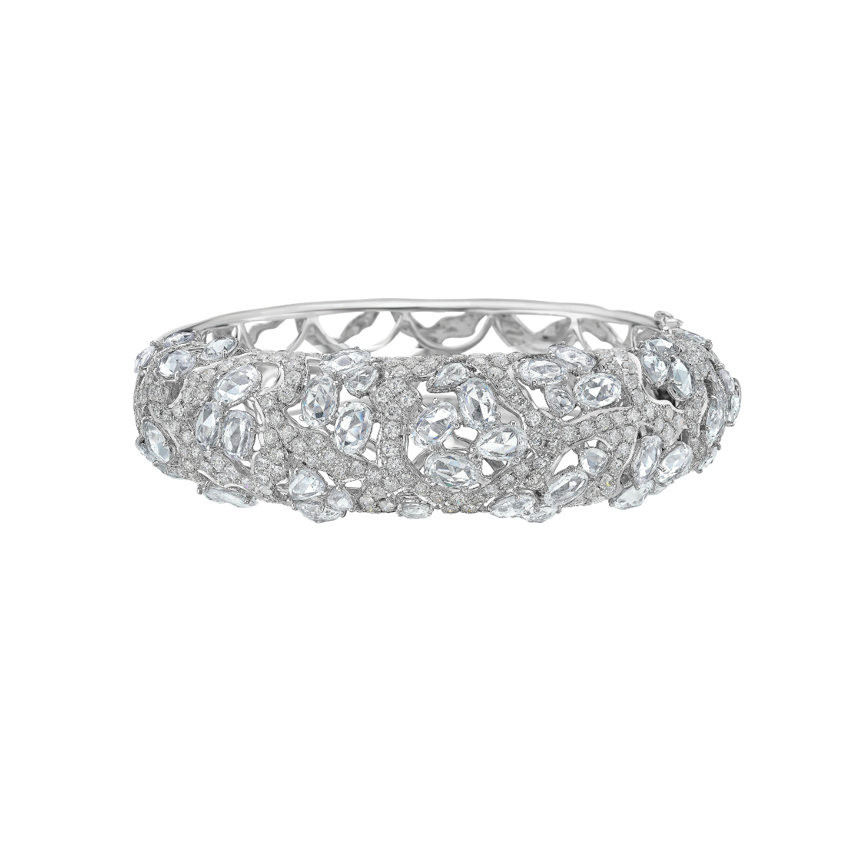 15.21ct Rose Cut Diamond Bangle