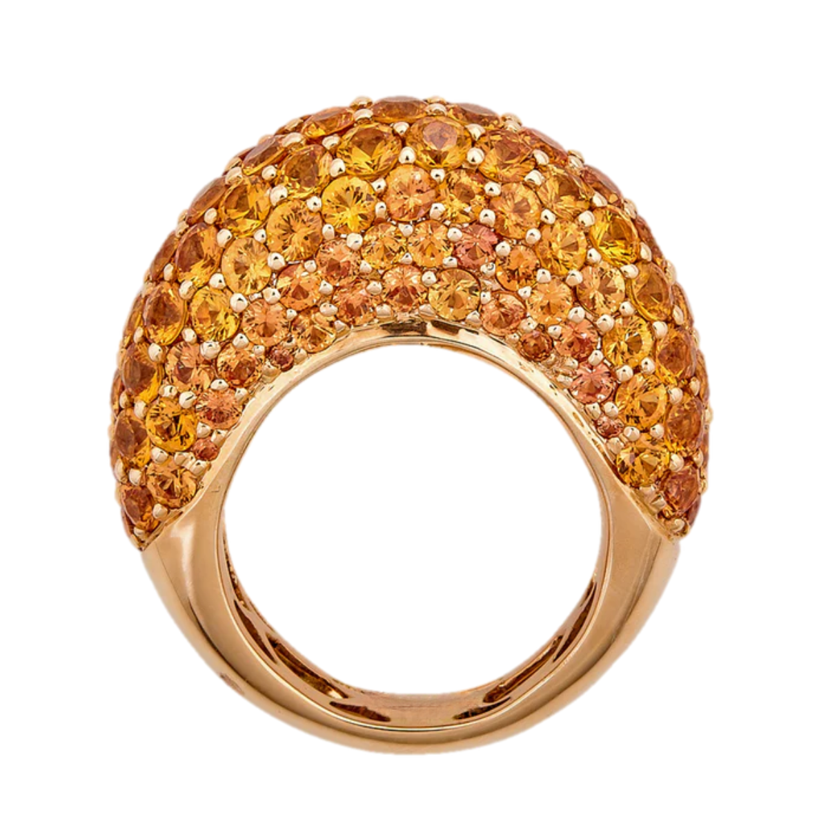 Orange Sapphire Dome Ring