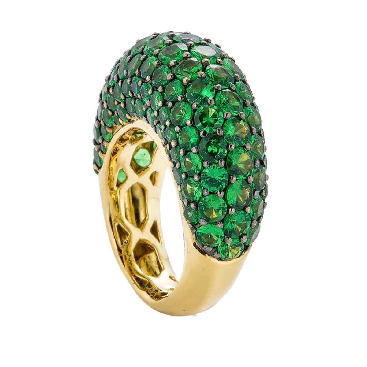 Green Tsavorite Dome Ring