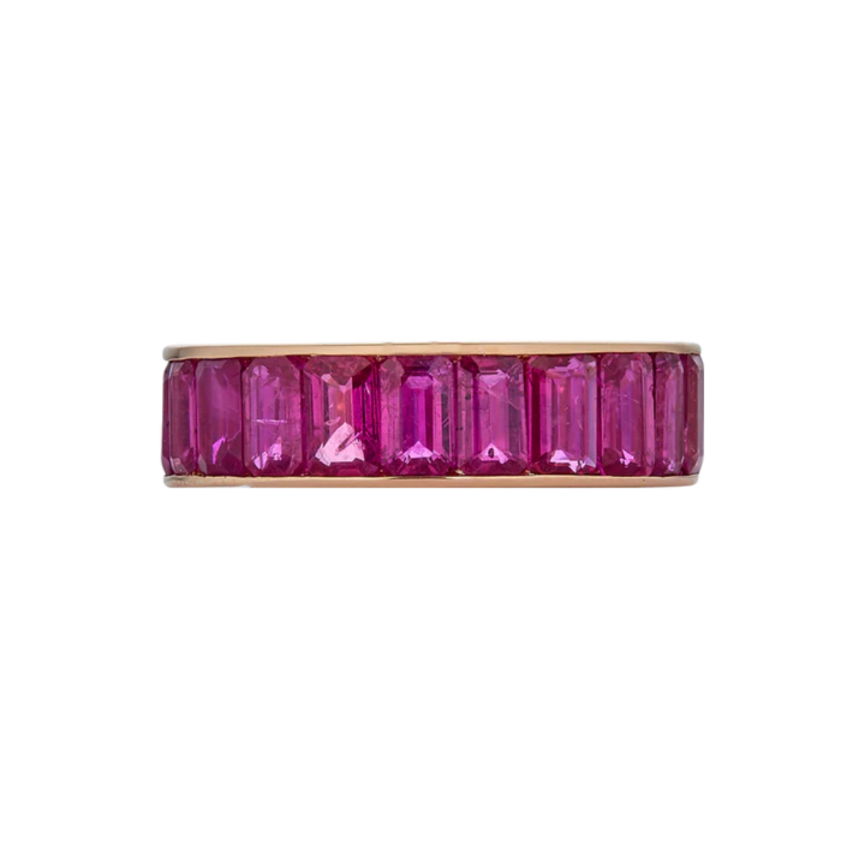 Deep Pink Sapphire ETERNITY CHANNEL SET BAND