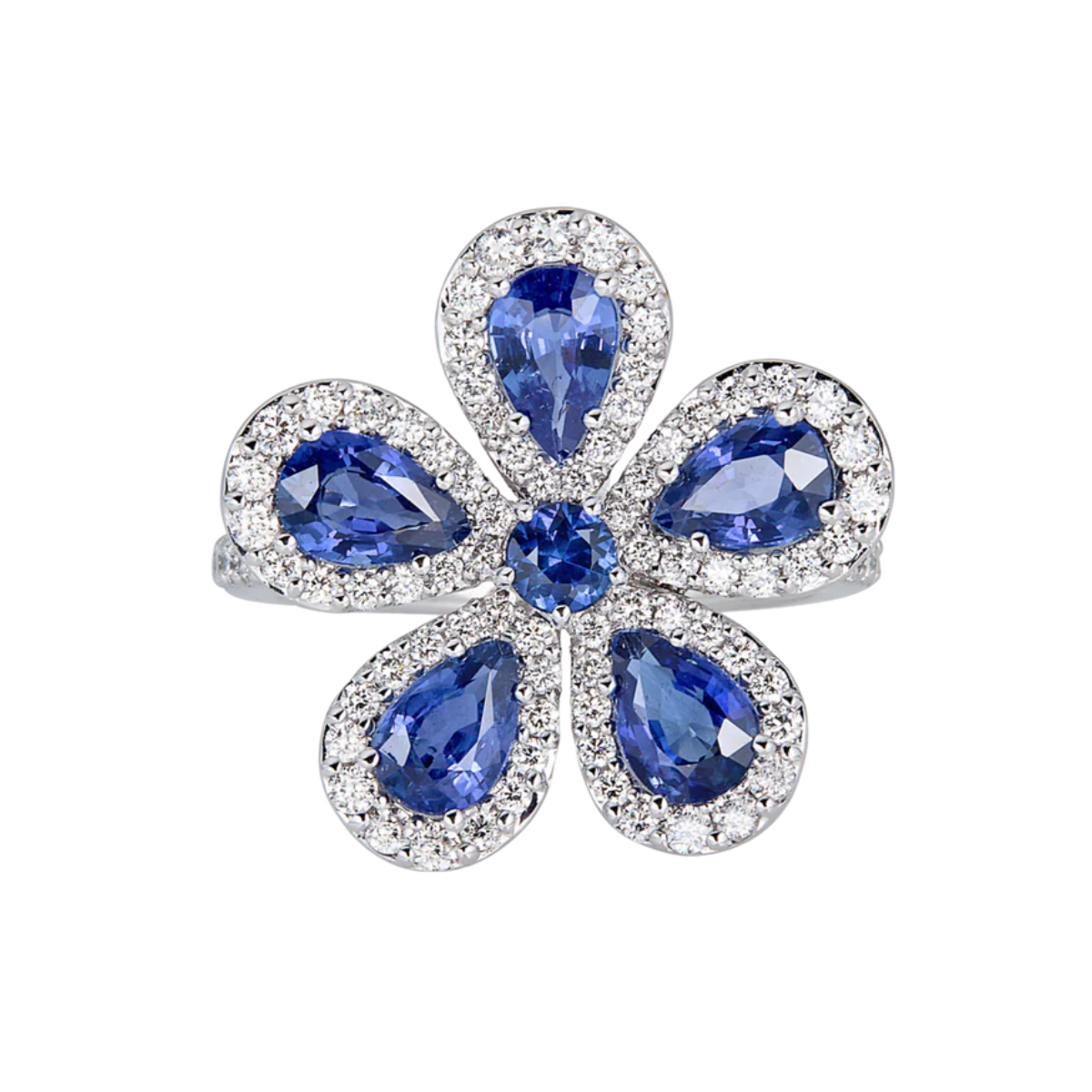 Sapphire Flower Ring